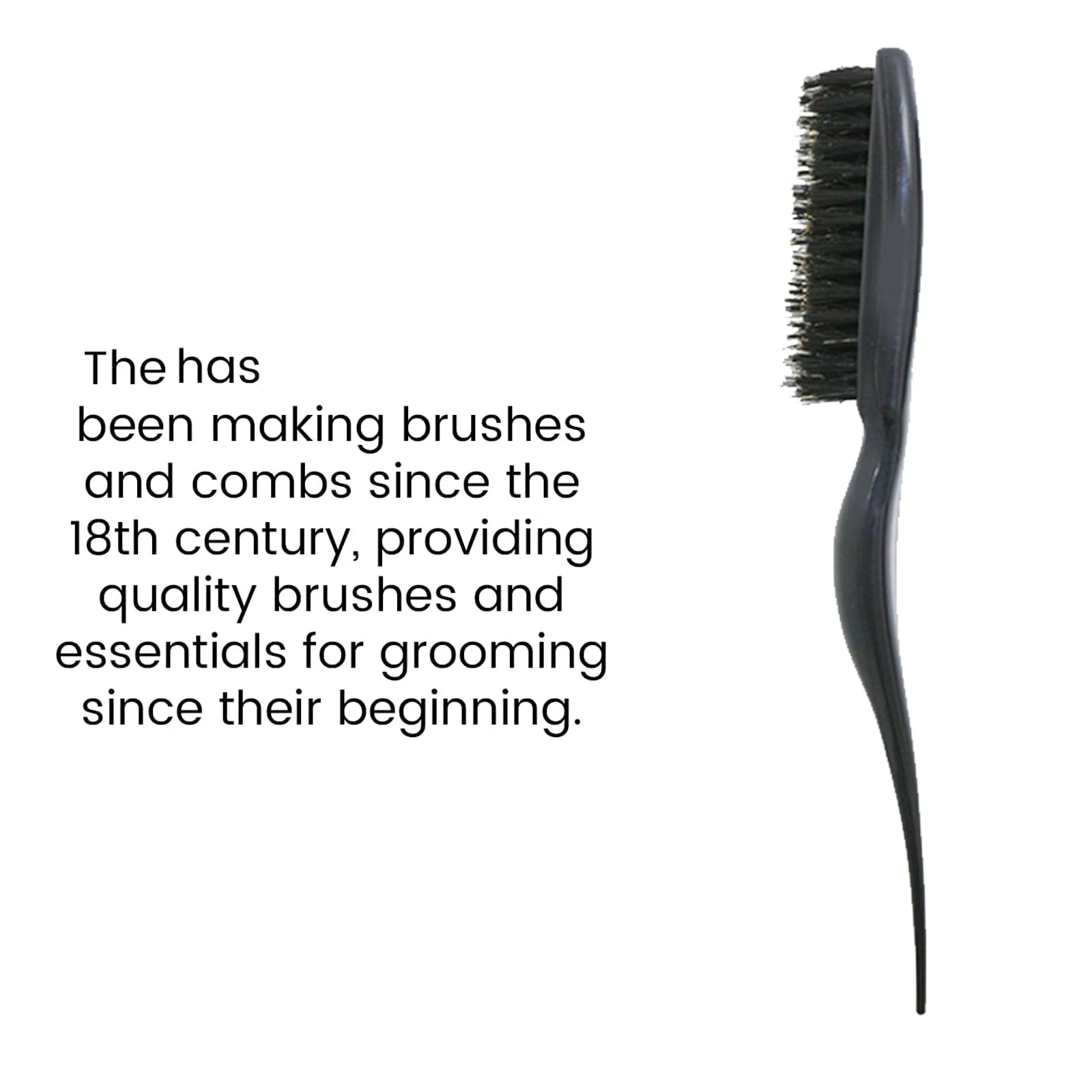 Professional Slick Back Hair Brush with Natural Bristles - Styling & Smoothing Brush for Sleek Edges, Teasing & Combing - Perfect for Hairdressers, Women, Babies & Children - Ideal for Salon Styling, Home Use & Travel Grooming