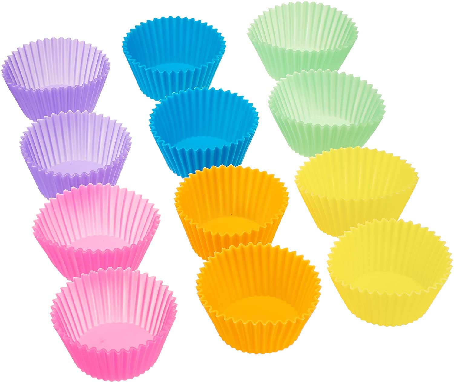 12 Pack Reusable Non-Stick Silicone Cupcake Liners - Standard Size Baking Cups for Muffins, Cupcakes & More | Perfect for Home Baking, Party Desserts & Holiday Treats