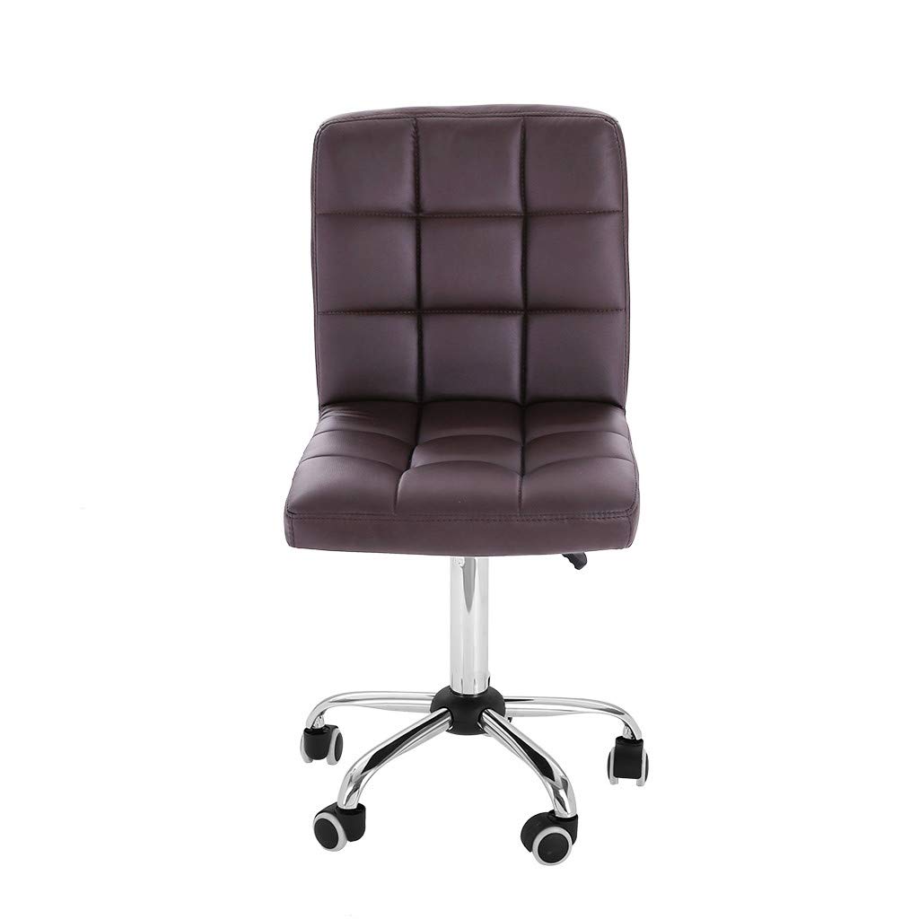 Adjustable Black PU Leather Armless Mid Back Swivel Office Chair - Ergonomic Computer Desk Chair for Home & Office Workspace, Gaming, Study, and Conference Rooms