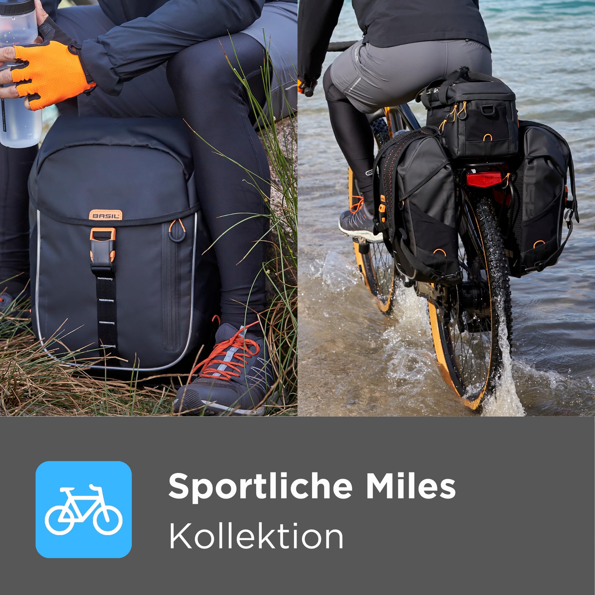Miles Double Bag MIK 32 Litre Backpack - Waterproof Hiking & Travel Backpack for Outdoor Adventures, Gym & Daily Commute - Black Slate (17760)
