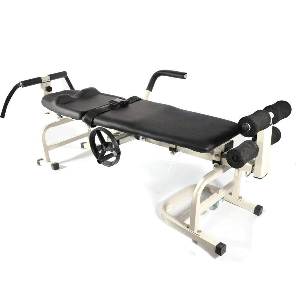 CNCEST Back Stretch Bench for Lumbar Spine & Cervical Traction - Physical Therapy Massage Bed for Back Pain Relief - Ideal for Home Use, Chiropractic Care & Posture Correction
