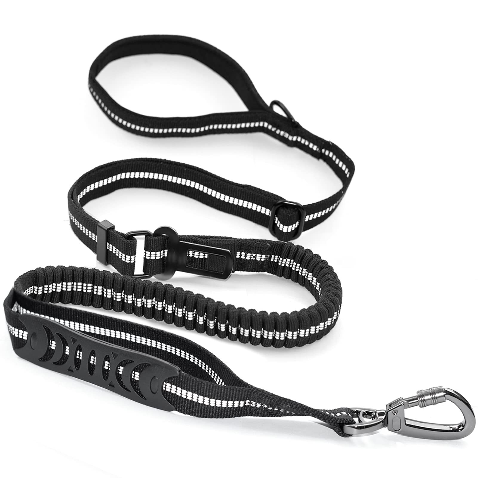 6 FT Heavy Duty Dog Leash for Large Dogs - Extra Control with Padded 2 Handles & Shock Absorbing Bungee - Car Safety Buckle & Reflective Strips for Night Walking - Perfect for Training, Jogging, and Outdoor Adventures
