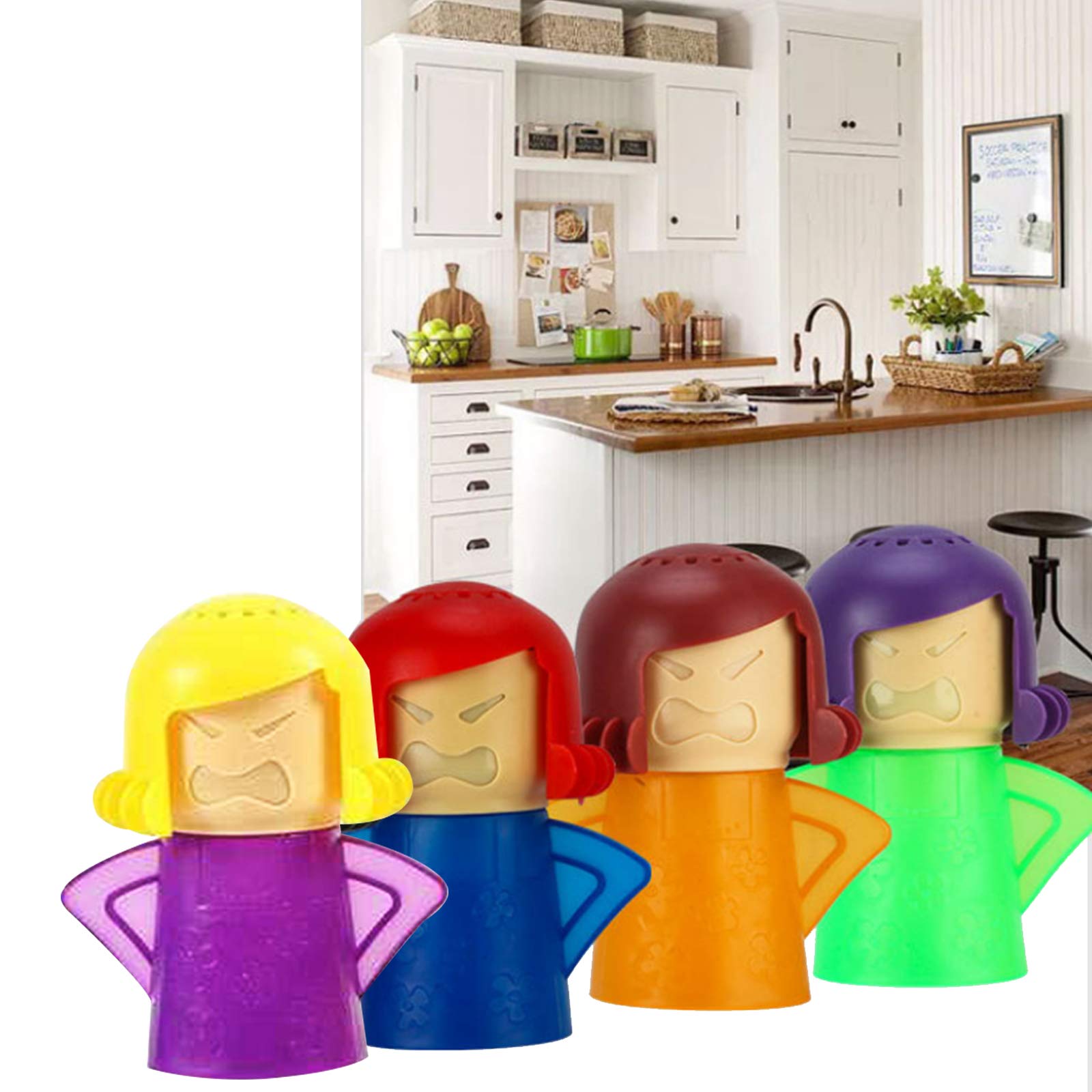 4 Pack Angry Mom Microwave Cleaner - Steam Cleaning Kit for Microwave Ovens with Vinegar & Water, High-Temperature Safe Kitchen Cleaning Tool for Home & Office - Perfect for Deep Cleaning & Removing Stubborn Stains