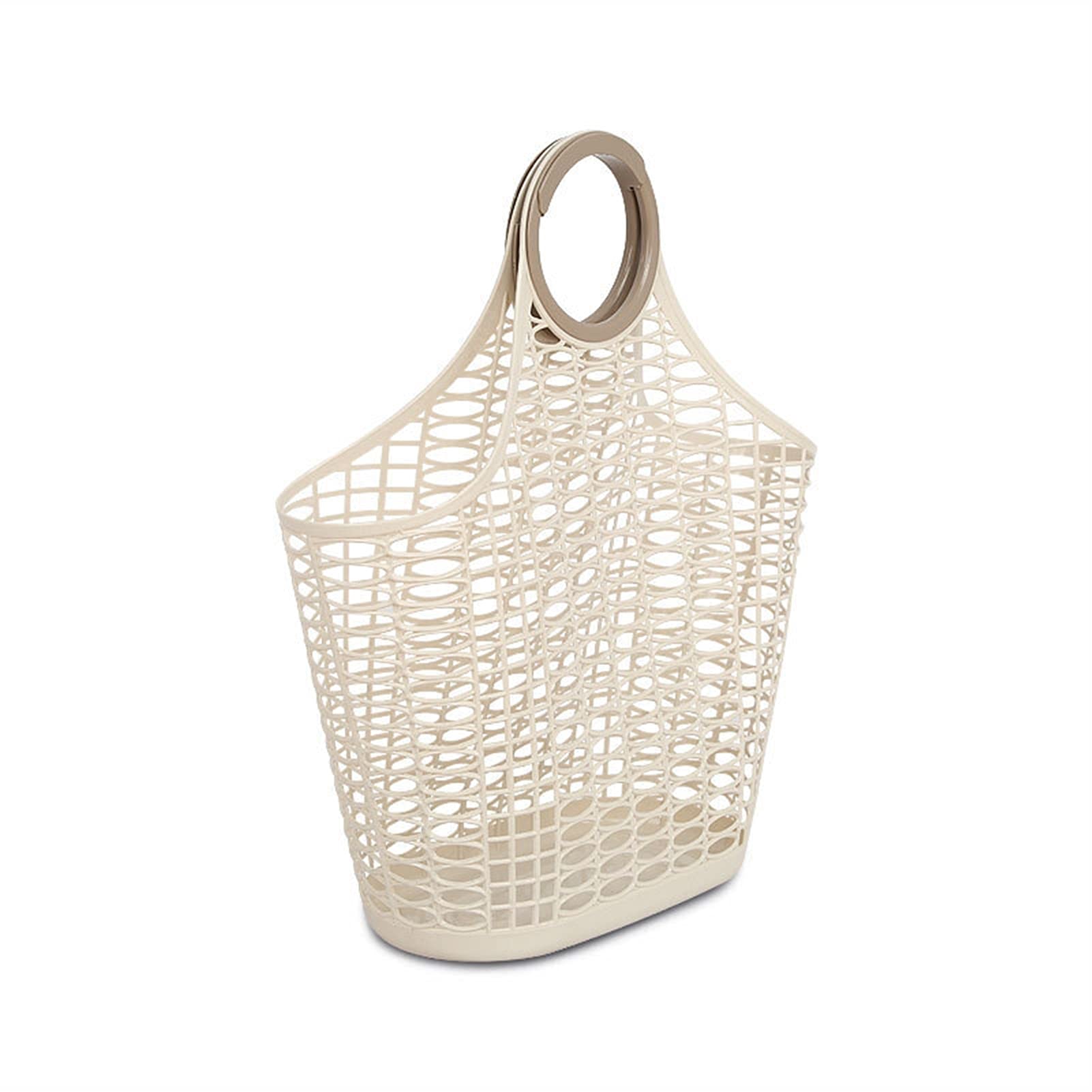 JIAXINO Hand-Woven Natural Wicker Basket - Portable Kitchen Storage Basket for Fruits & Vegetables, Picnic Basket with Handle, Easter Basket for Eggs (44.5x49x22cm) - Perfect for Grocery Shopping, Farmers Market, Home Organization & Easter Decorations
