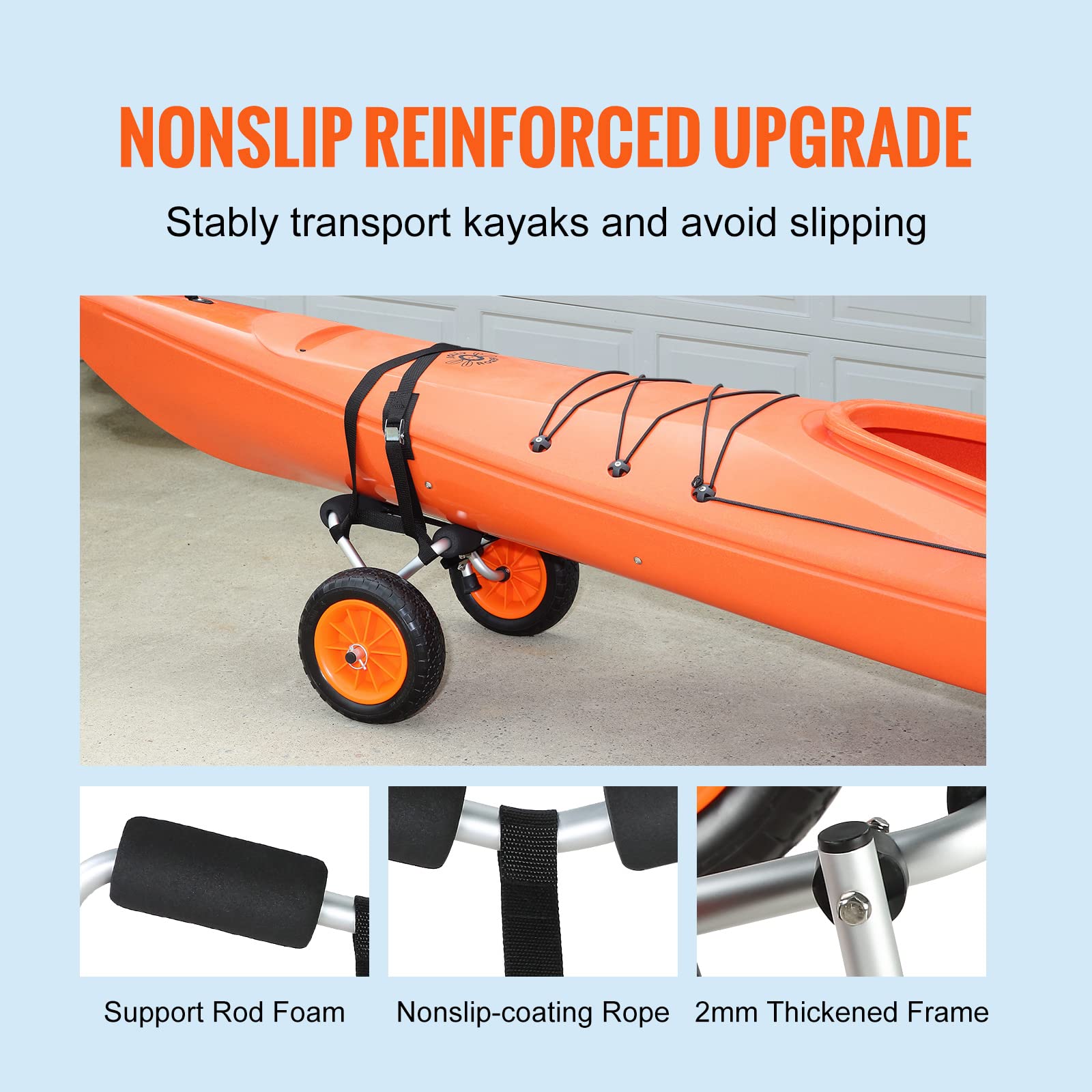 VEVOR Foldable Aluminum Kayak Cart with 10