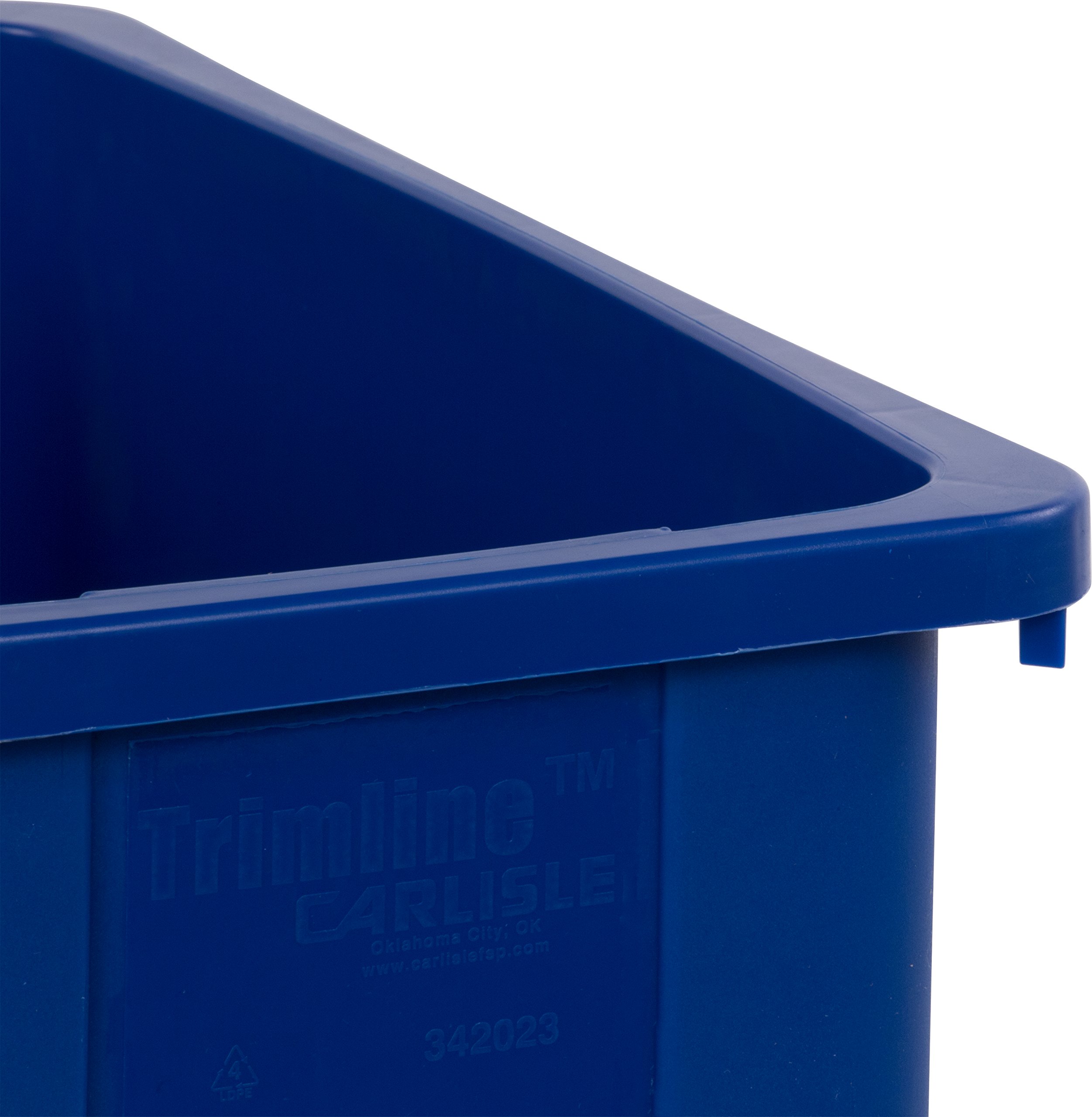 Carlisle 34202314 23-Gallon Blue Polyethylene Rectangular Waste Containers - Set of 4 for Kitchen, Office, and Commercial Use