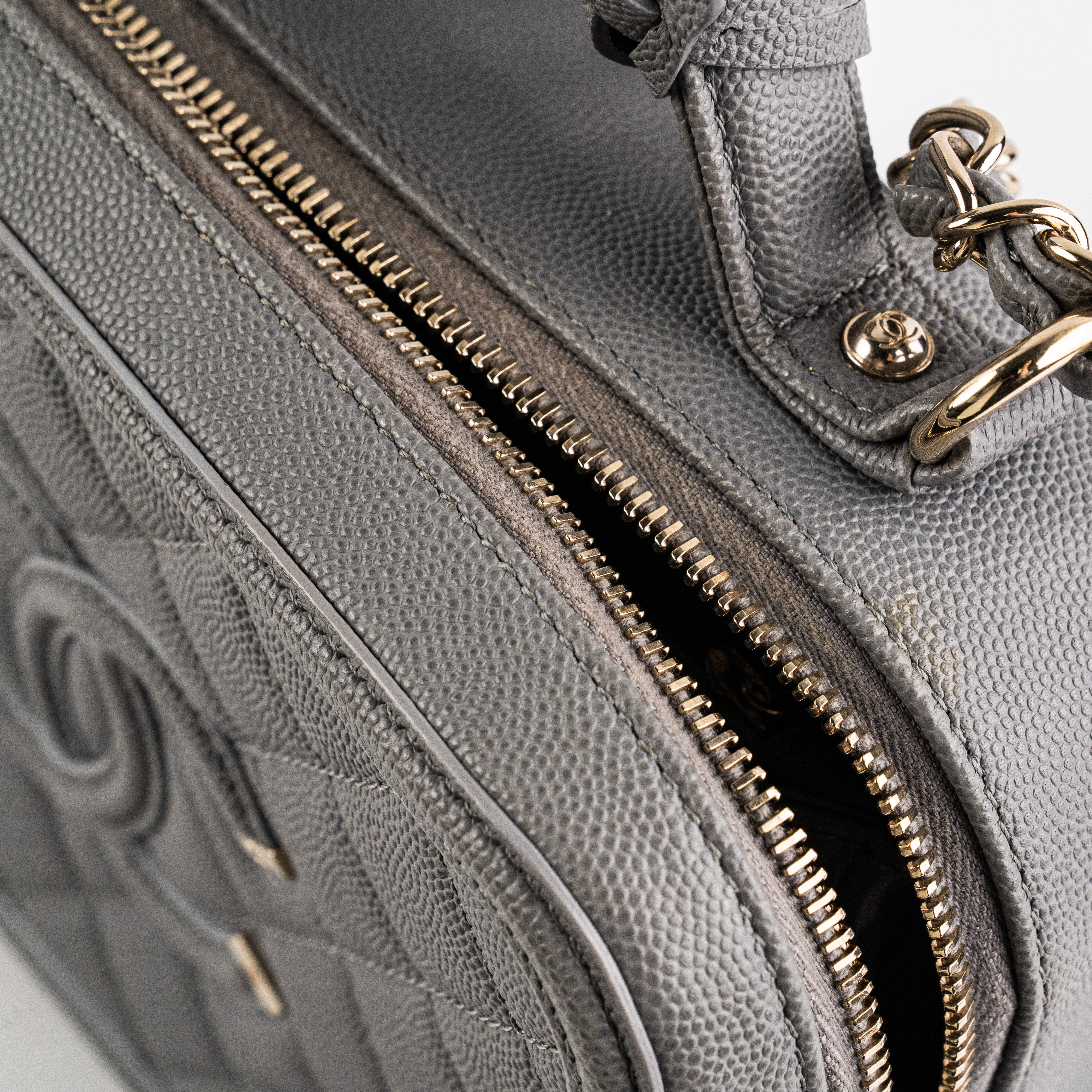Chanel Medium Filigree Grey Caviar Leather Handbag - Luxury Designer Shoulder Bag for Women | Perfect for Work, Evening Events & Special Occasions