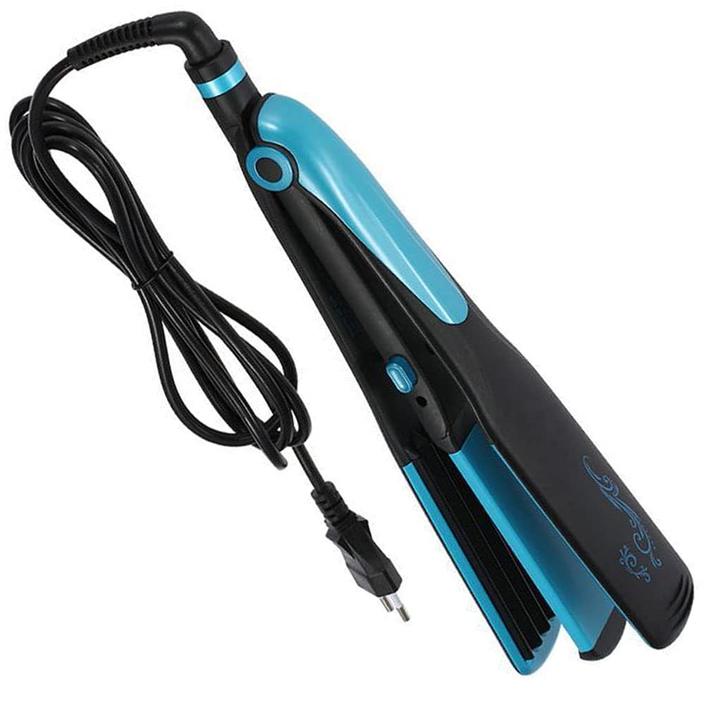 2 in 1 Hair Straightener and Curler - Portable Dual Use Flat Iron with Tourmaline Ceramic Plates for Straightening & Volumizing (220°C) - Perfect for Travel, Home & Salon Styling