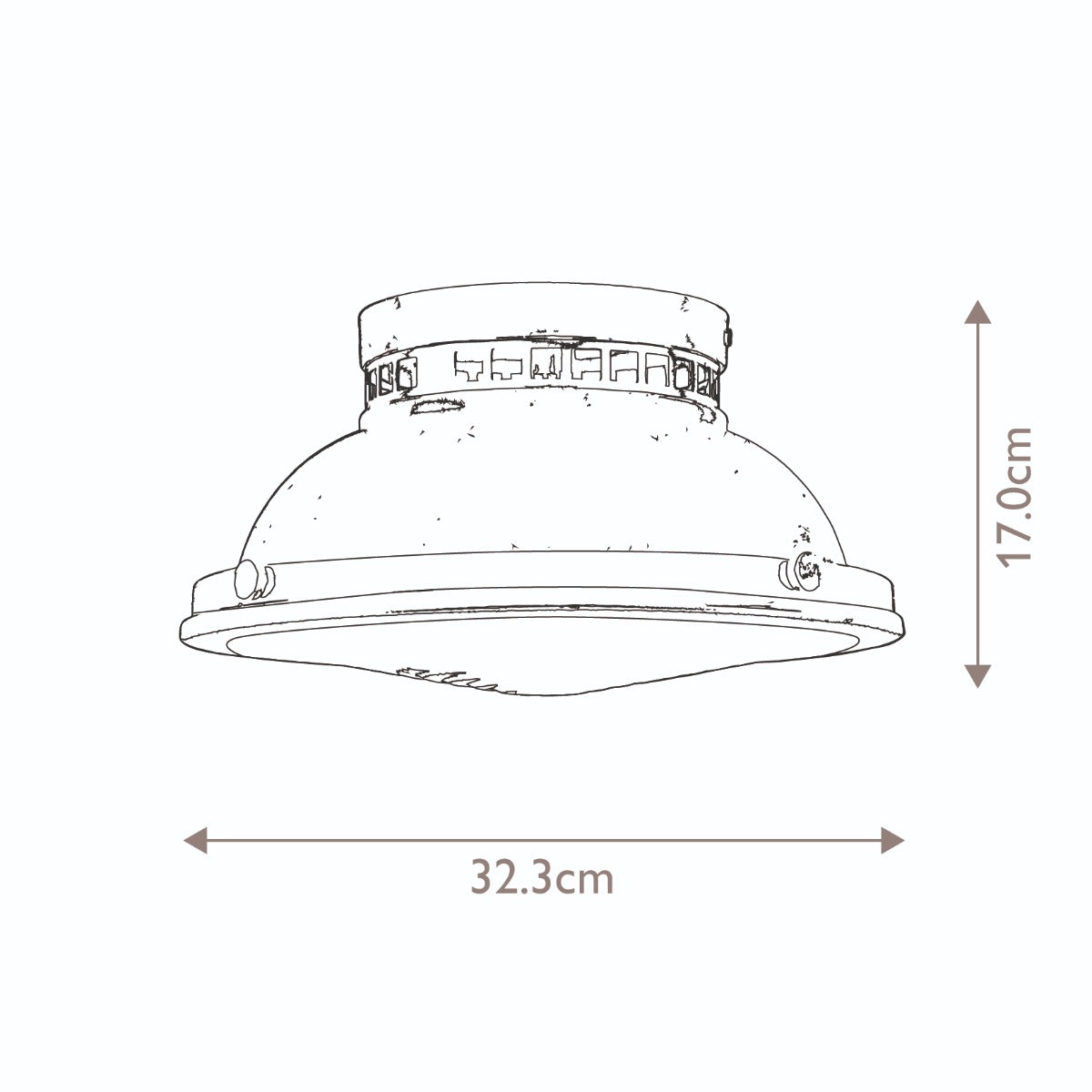Amelia 2-Light Flush Mount Ceiling Light Fixture with E27 Socket - Perfect for Bedroom, Hallway & Kitchen Lighting