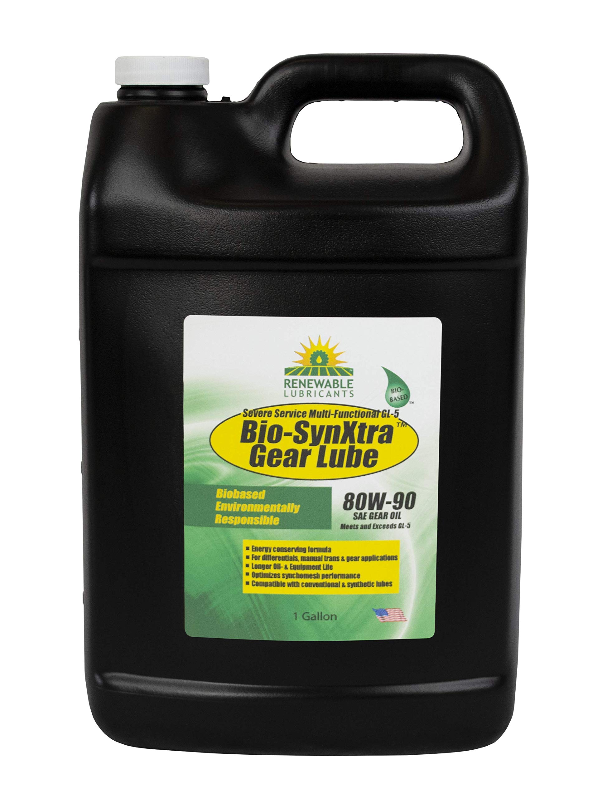 Bio-Synthetic Gear Oil 80W90 - 1 Gallon High Performance Lubricant for Trucks, Cars & Heavy Machinery - Yellow Color for Easy Identification