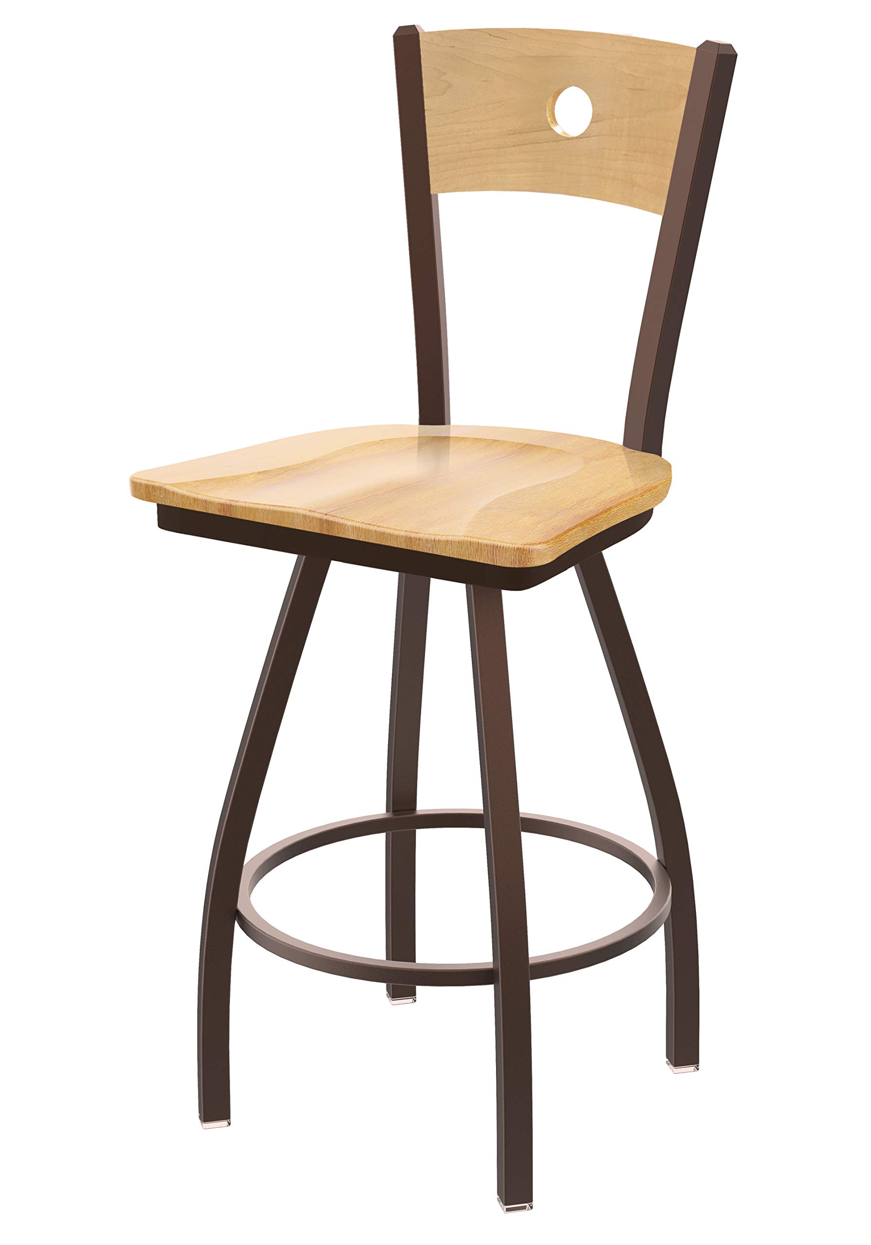 Holland Bar Stool Co. XL 830 Voltaire Swivel Bar Stool - Natural Maple Wood Counter Height Stool for Kitchen Island, Breakfast Nook & Home Bar - Adjustable & Comfortable Seating