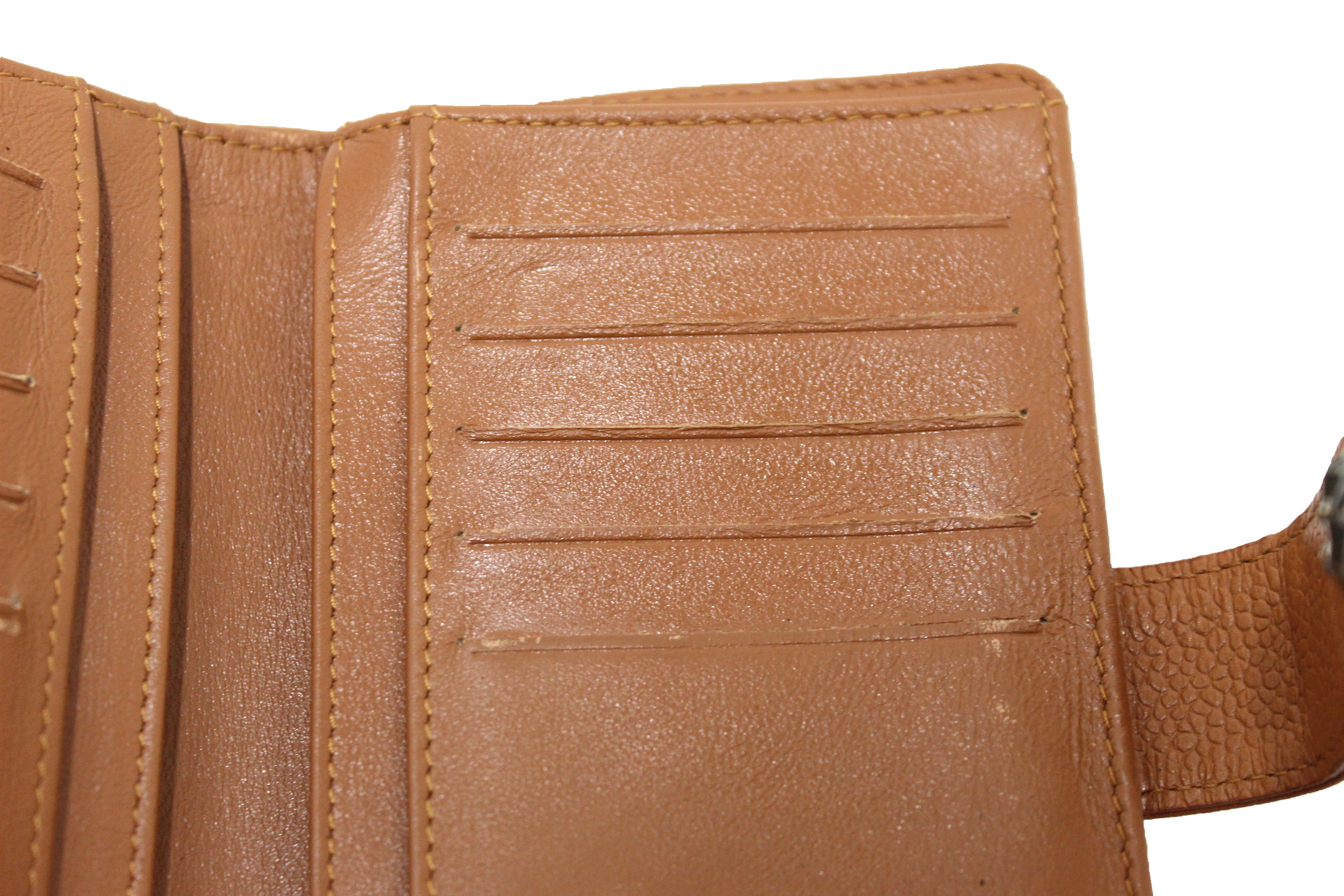 Authentic Chanel Vintage Brown Quilted Caviar Leather Bifold Wallet for Women - Luxury Designer Handmade Purse with Credit Card Slots - Perfect for Everyday Use, Gift Giving & Special Occasions