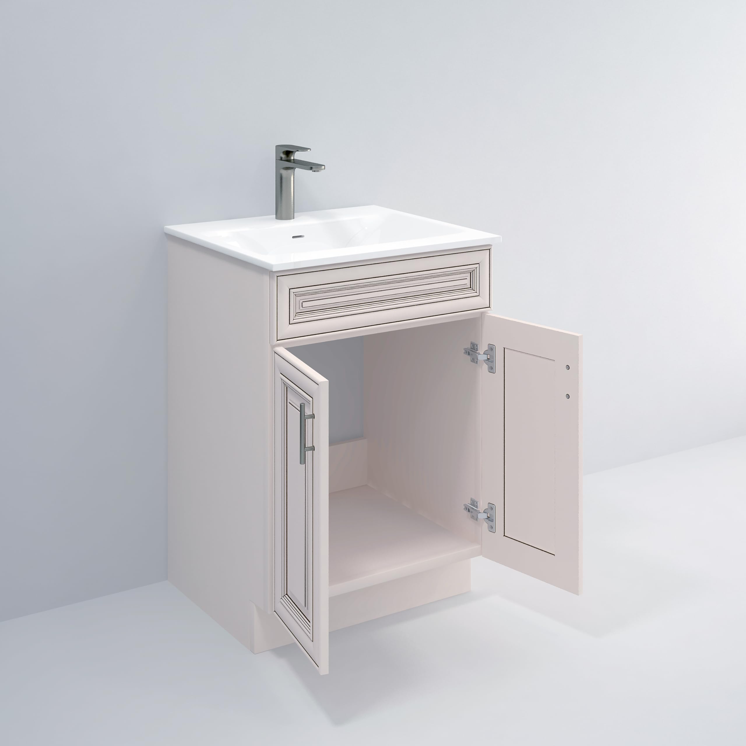 Antique White Bathroom Vanity Sink Base Cabinet - 24