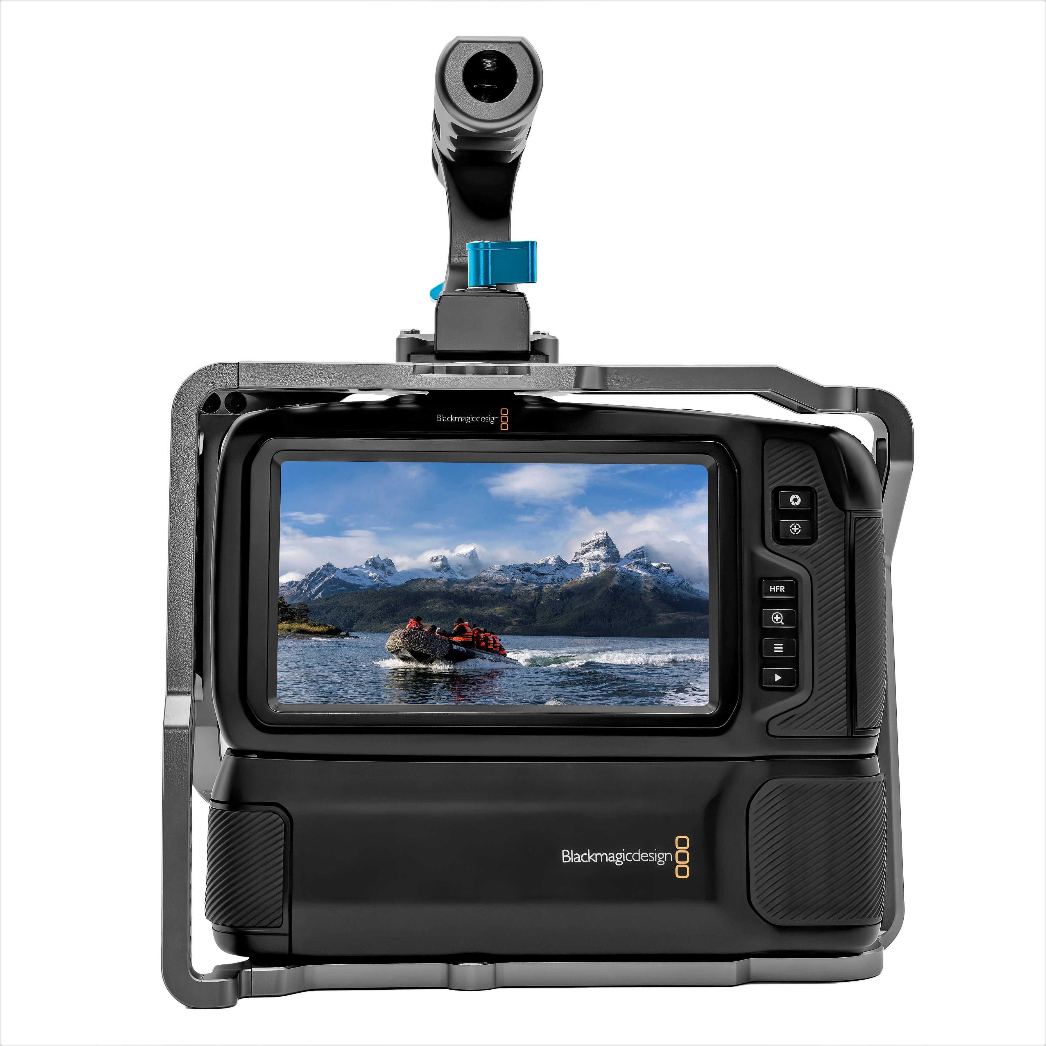 Kondor Blue BMPCC4K/6K Battery Grip Cage with Top Handle - Professional Camera Rig for Blackmagic Pocket Cinema Cameras - Perfect for Filmmaking, Vlogging & On-the-Go Shooting