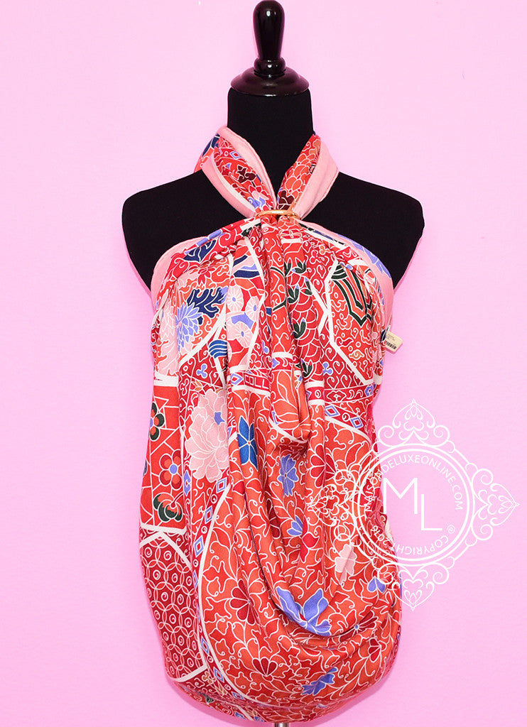 Hermes Collections Imperiales Corail Cashmere 140 GM Shawl Scarf - Luxurious Women's Fashion Accessory for Elegant Outfits & Special Occasions