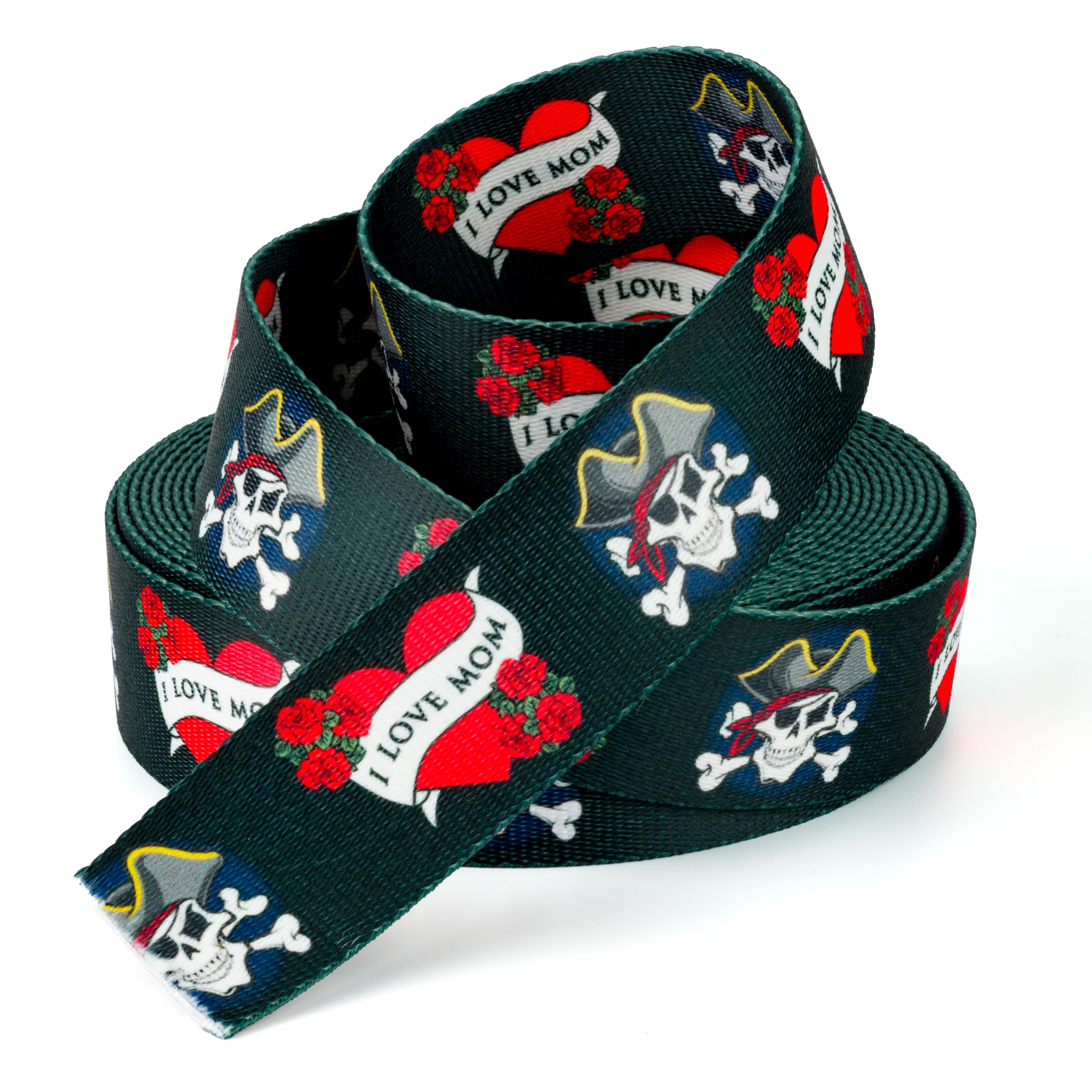 Country Brook Design - I Love Mom Polyester Webbing Dog Collar & Leash Set - Perfect for Mother's Day Gifts, Pet Accessories, and Daily Walks