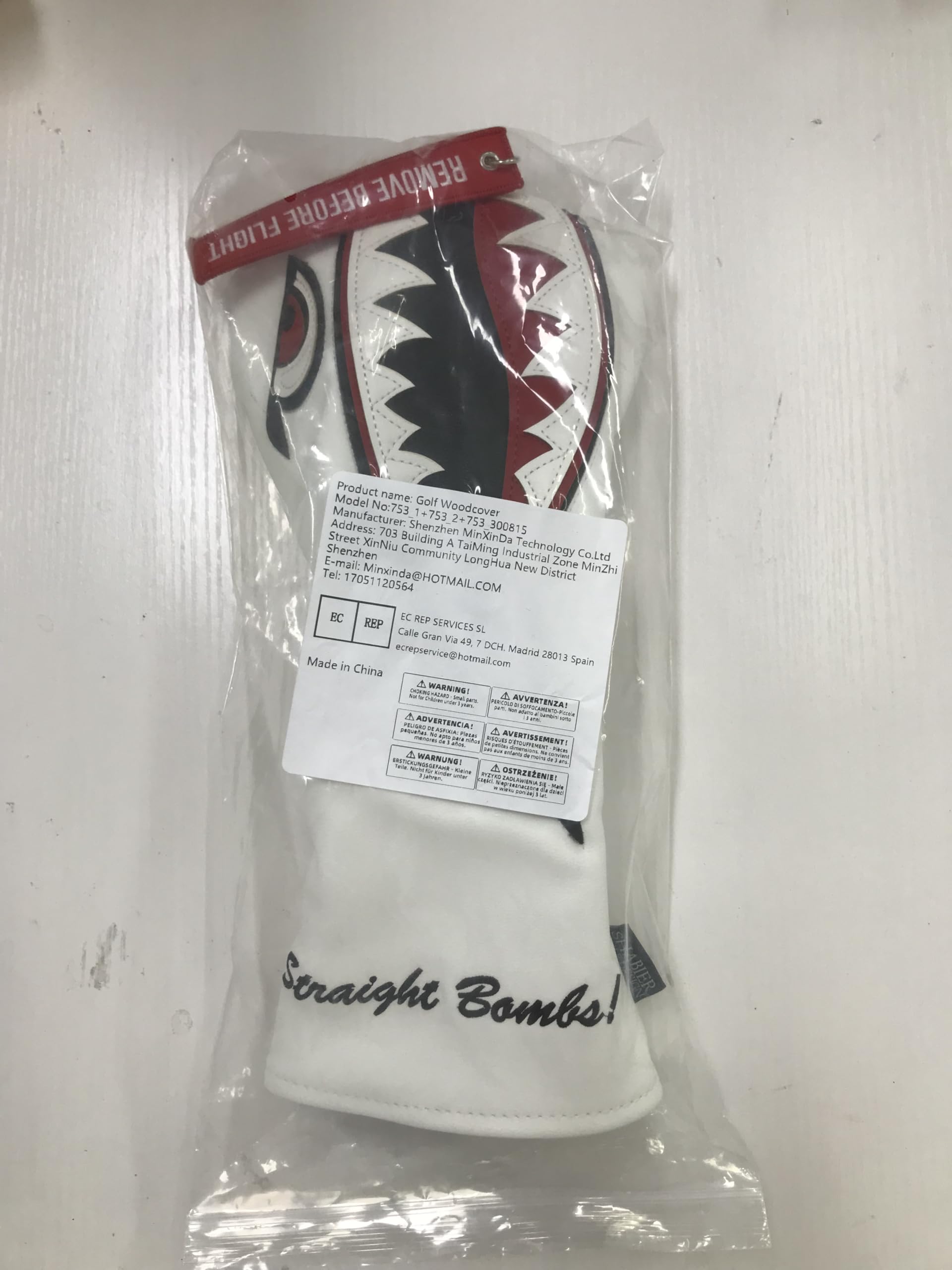 Premium Flying Tiger Warshark Golf Club Headcover - Universal Fit for Driver, Fairway & Hybrid Clubs | Durable Protection for Golf Equipment | Perfect for Golf Tournaments & Practice Sessions