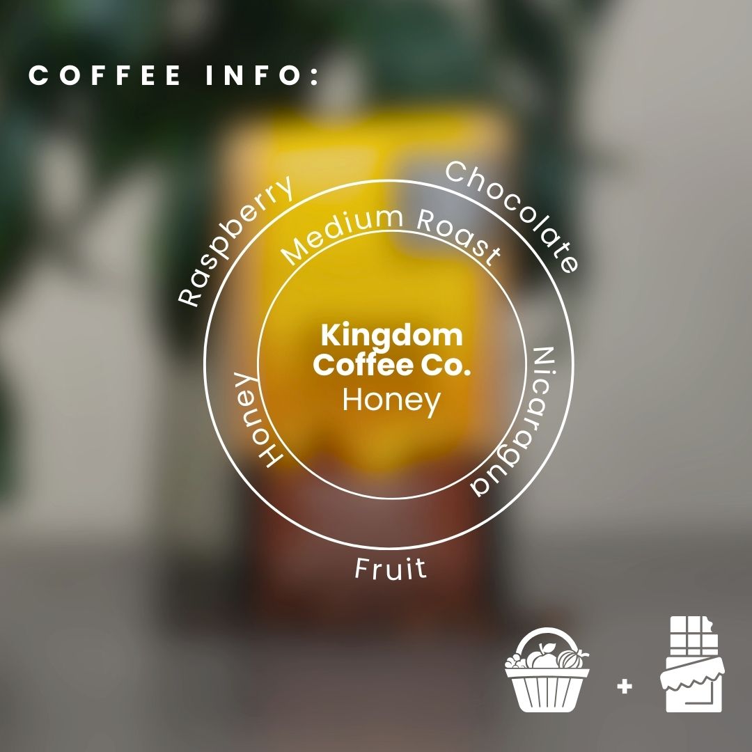 Premium Kingdom Coffee Honey Coffee Beans - 100% Arabica, Medium Roast, Sweet & Smooth Flavor - Perfect for Home Brewing, Office, or Gifting