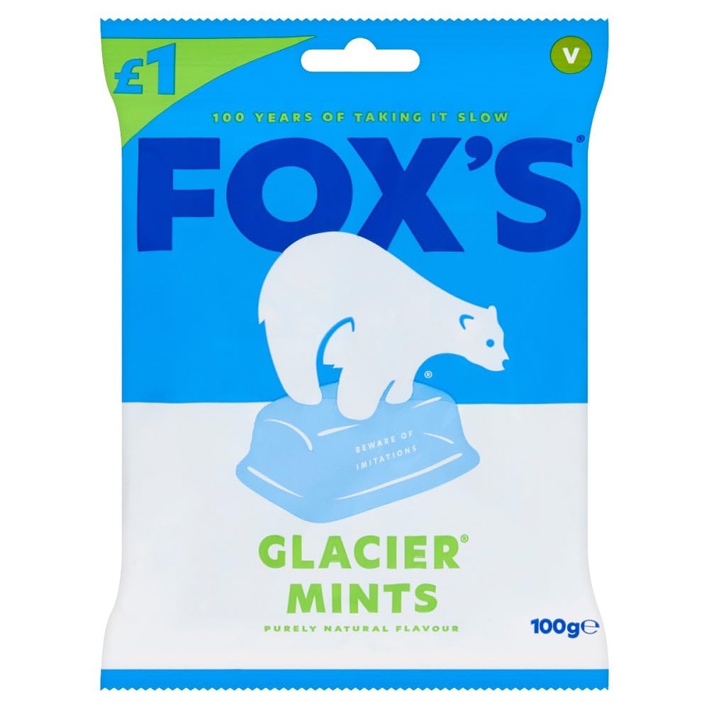 Fox's Glacier Mints 12 Pack (100g Each) - Refreshing Breath Mints for Office, Travel & After Meals | Bulk Pack of Classic Peppermint Candies