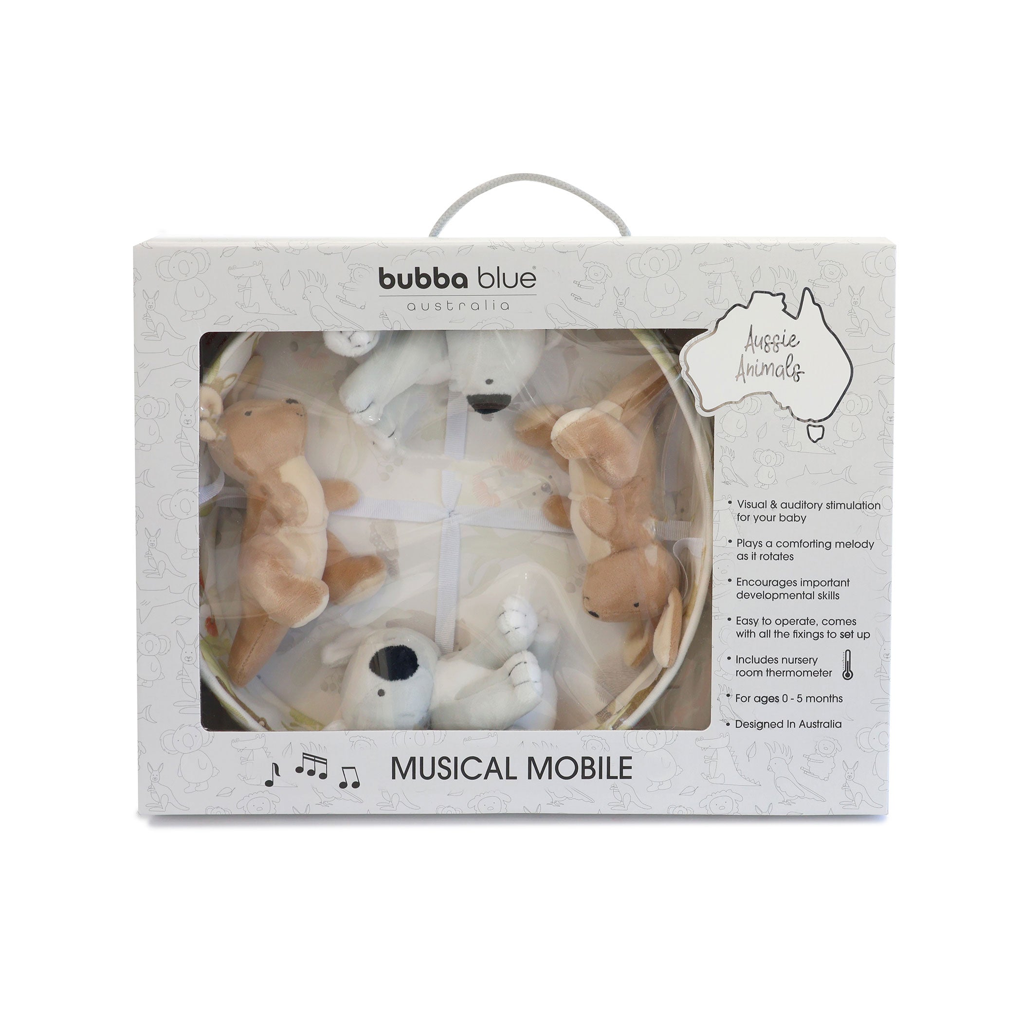 Aussie Animals Musical Mobile - Baby Crib Mobile with Soothing Music & Adorable Australian Wildlife - Perfect for Nursery Decor & Baby Shower Gifts