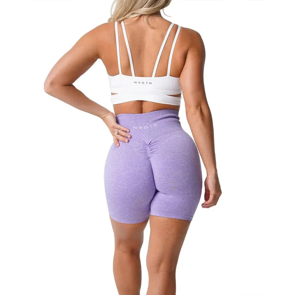 NVGTN Scrunch Seamless High Waisted Yoga Shorts for Women - Contour Biker Workout Shorts | Perfect for Gym, Running & Lounge Wear