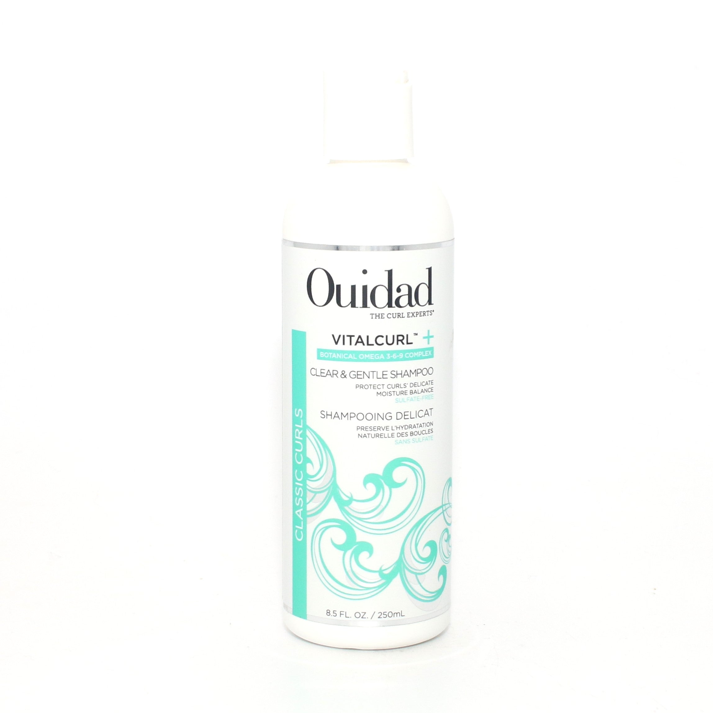 Ouidad Classic Curls Vitalcurl Clear & Gentle Shampoo for Curly Hair - 8.5 oz Sulfate-Free & Hydrating Formula - Perfect for Daily Use & Sensitive Scalp Care