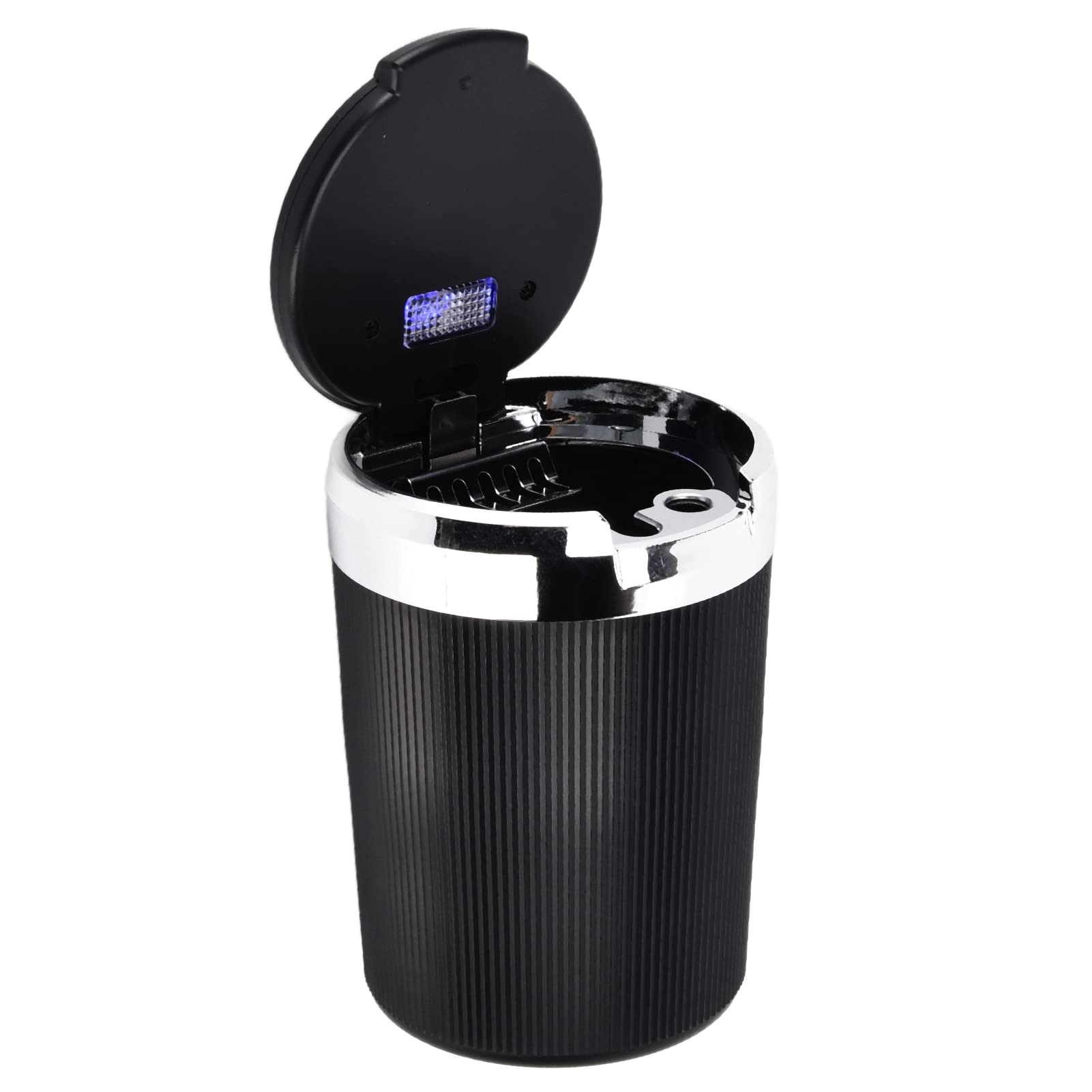 Fireproof Car Cigarette Ashtray - Auto Ashtray with 3W LED Light for Home, Office & Travel (Silver) | Perfect for Vehicles, Smoking Areas & Outdoor Use