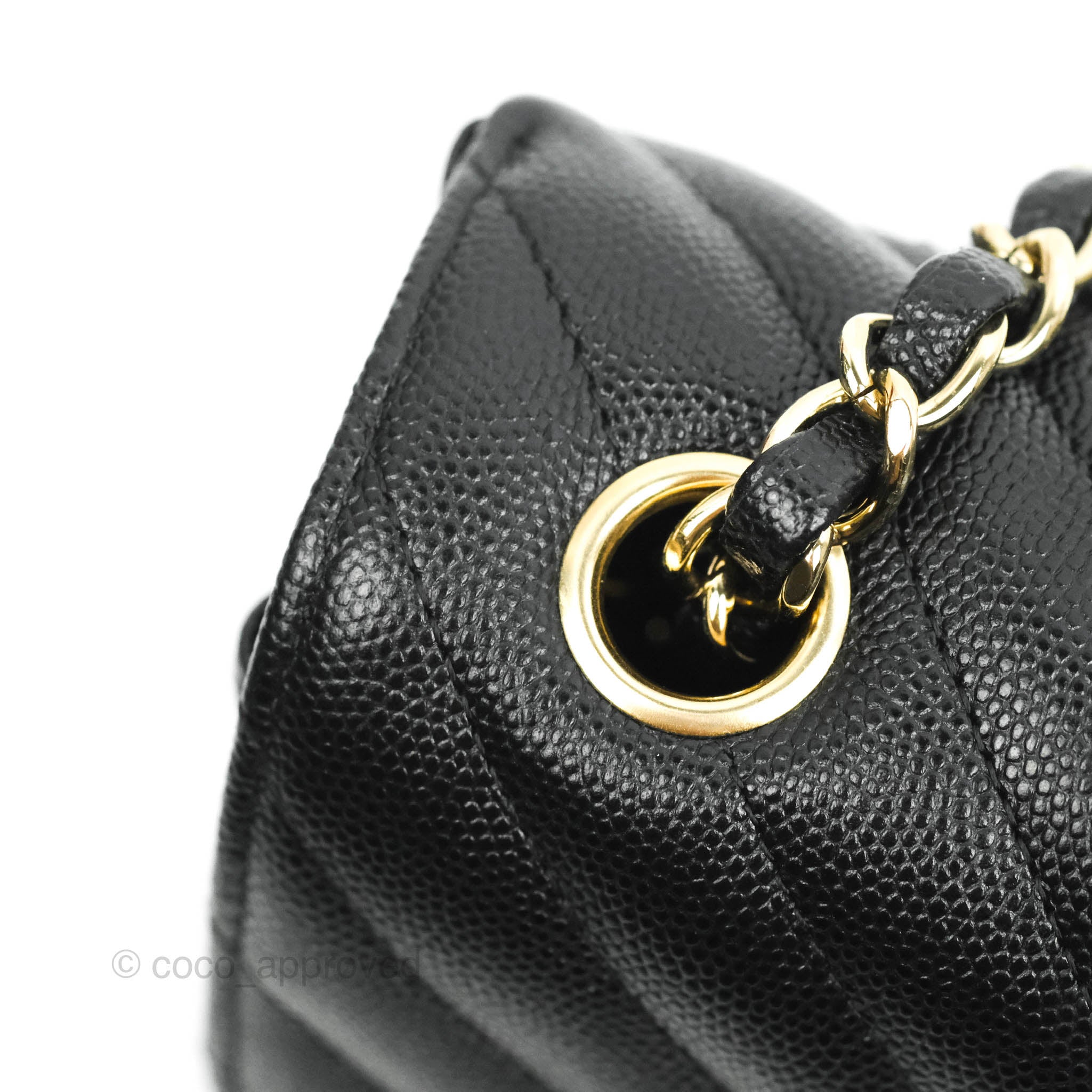 Chanel Chevron Mini Rectangular Flap Bag in Black Caviar Leather with Gold Hardware - Luxury Crossbody Purse for Women, Perfect for Evening Events & Date Nights