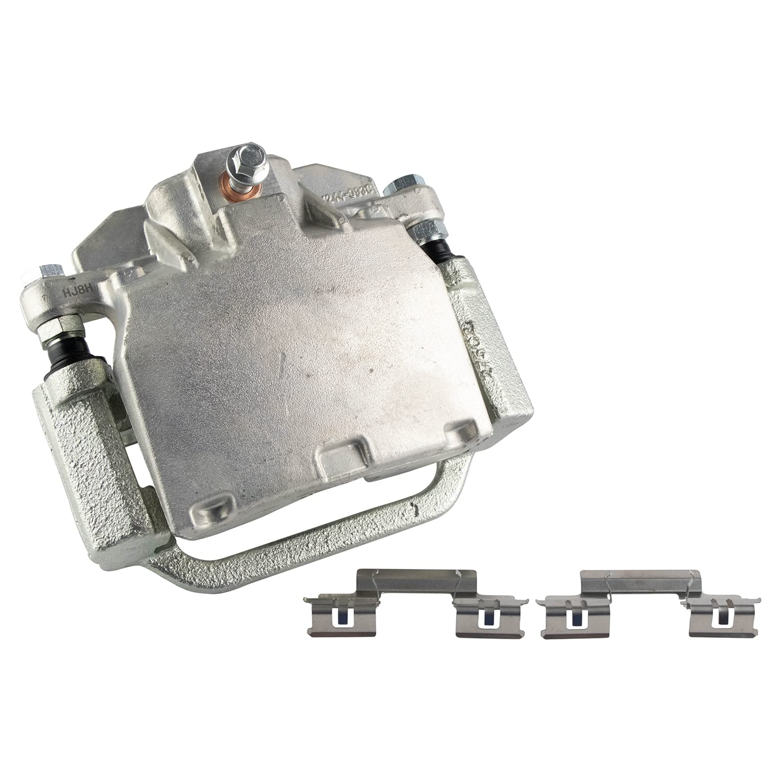 TRQ Rear Ceramic Brake Pad, Rotor & Caliper Kit with Brake Fluid - Compatible with Cadillac Escalade & Chevrolet Silverado 1500/2500/3500 (2007-2020) - Perfect for Towing, Off-Roading & Heavy-Duty Driving