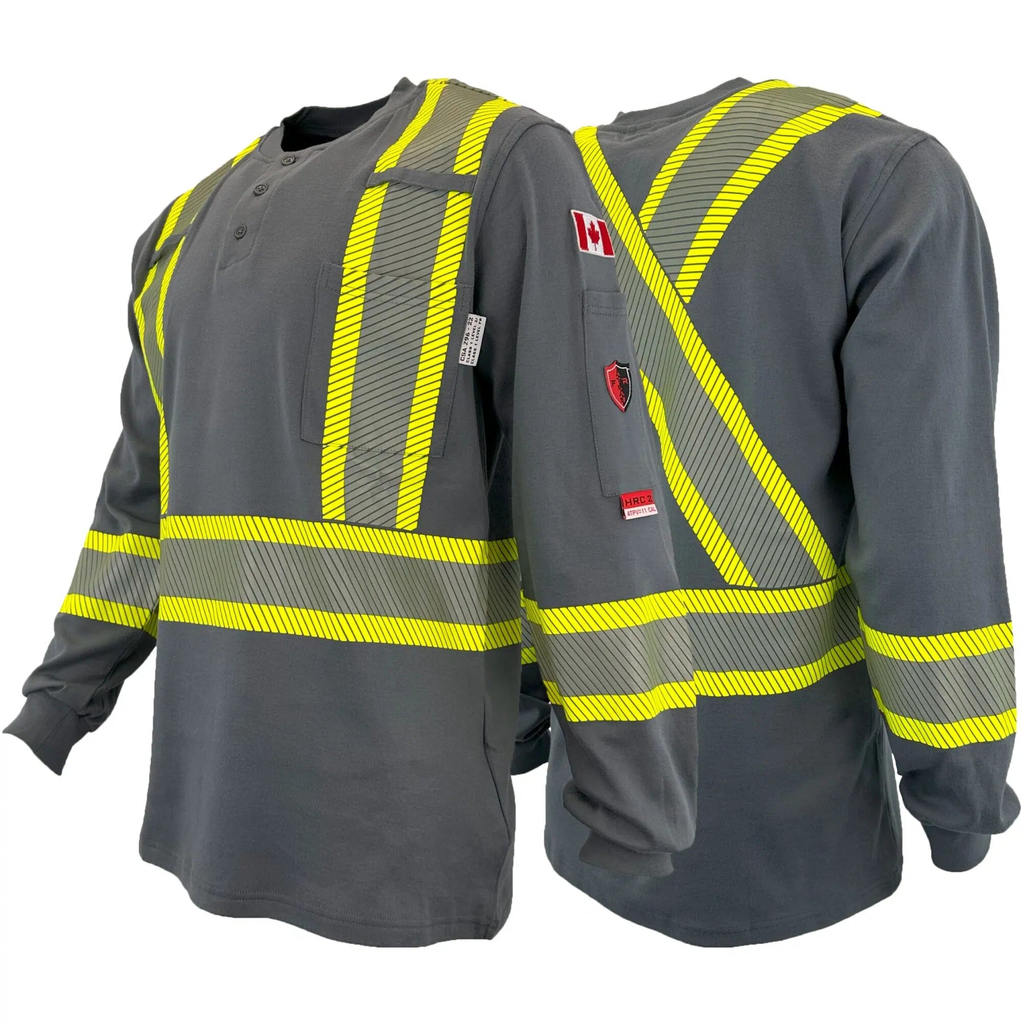 Atlas Guardian® Flame Resistant FR/AR Henley Shirts - NFPA 2112 Certified Dual Hazard Protection, 6.5oz 100% Cotton HRC 2 Safety Workwear | Comfortable Fit for Industrial & Construction Workers | Sizes XS to 7XL | Perfect for Welding, Oil Rig & Firefighting Jobs