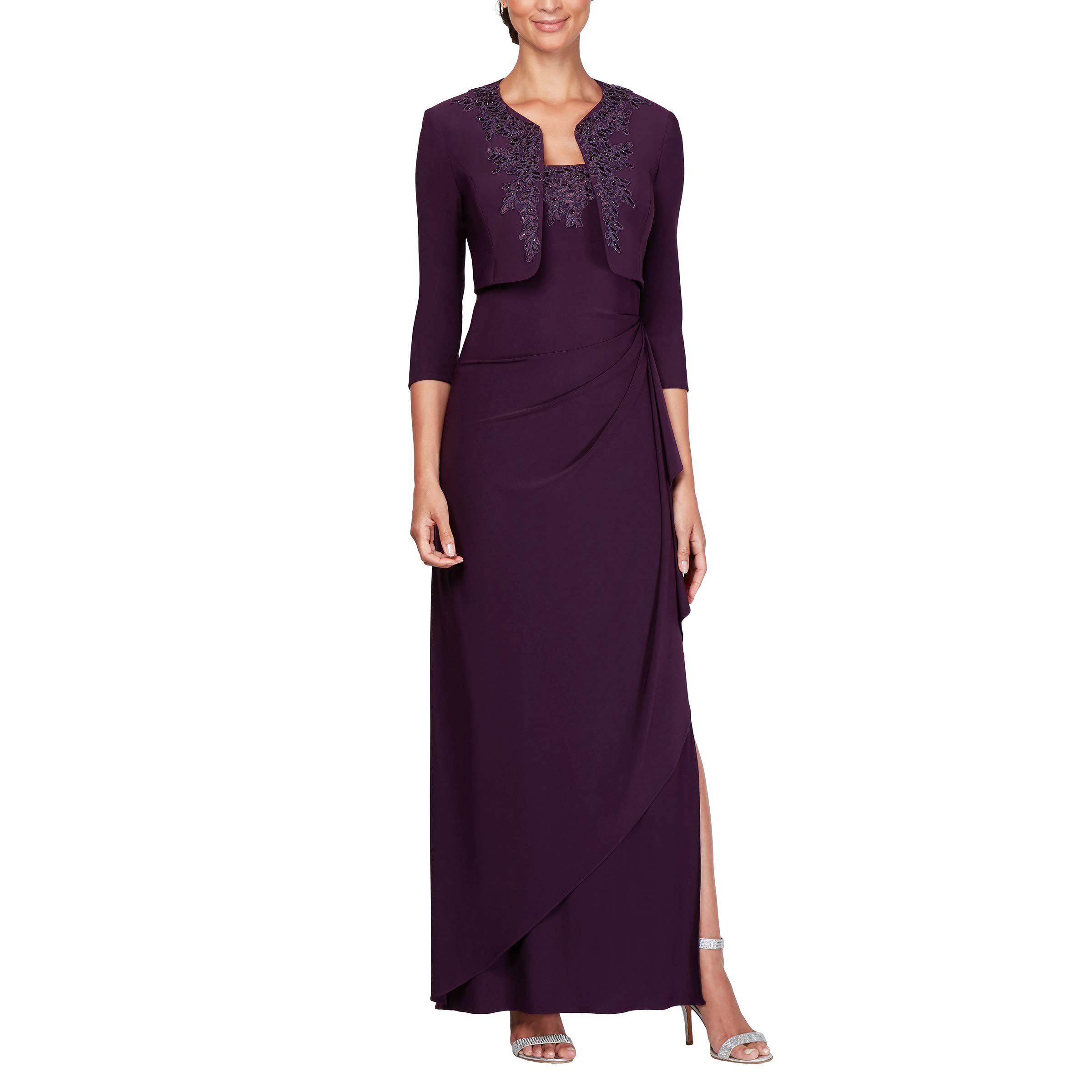 Alex Evenings Women's Empire Waist Bolero Jacket Dress - Formal Evening Gown for Weddings, Parties & Special Occasions (Petite & Regular Sizes) - Close Out Sale