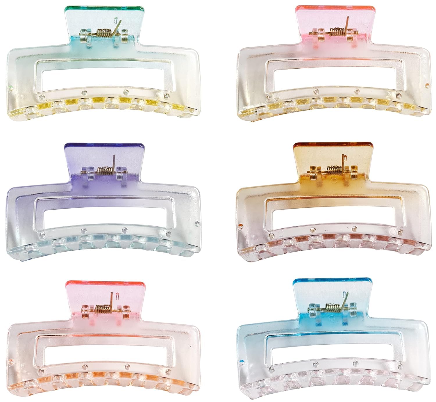 RUBELA Large Pearl Hair Claw Clips for Women - 6 Pack White & Multicolor Hair Clips - Perfect for Updos, Ponytails & Everyday Hairstyles