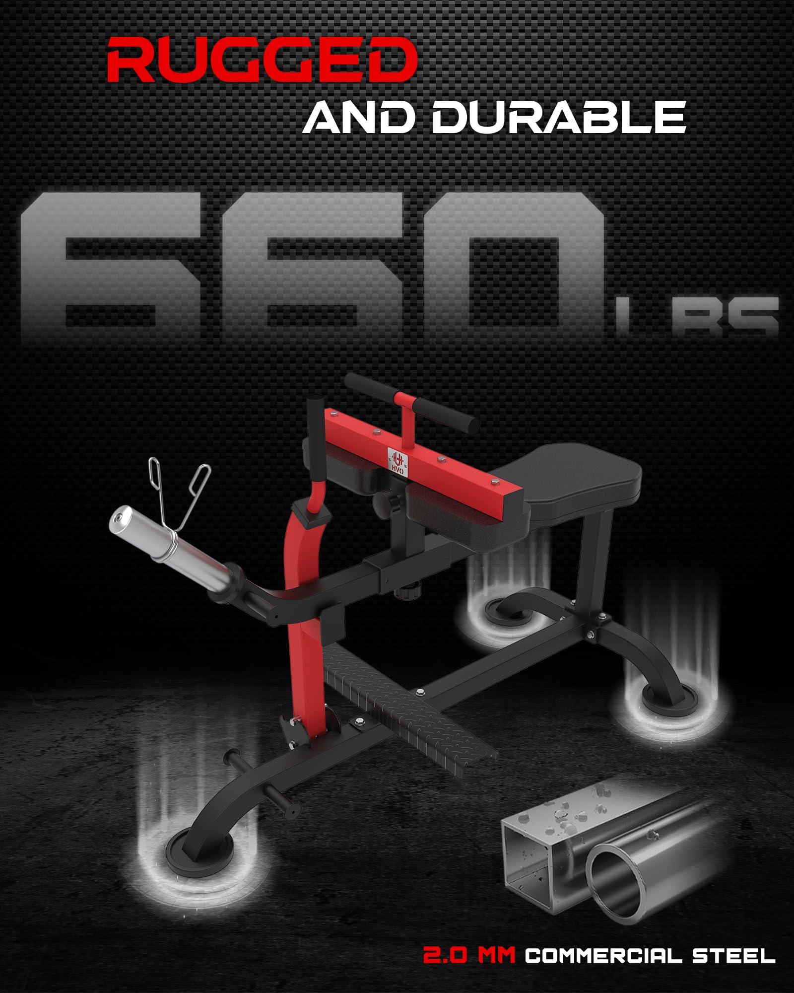 HVO Seated Calf Raise Machine for Home Gym - Professional Calf Exercise Equipment for Strength Training & Muscle Building - Perfect for Home Workouts & Commercial Gyms