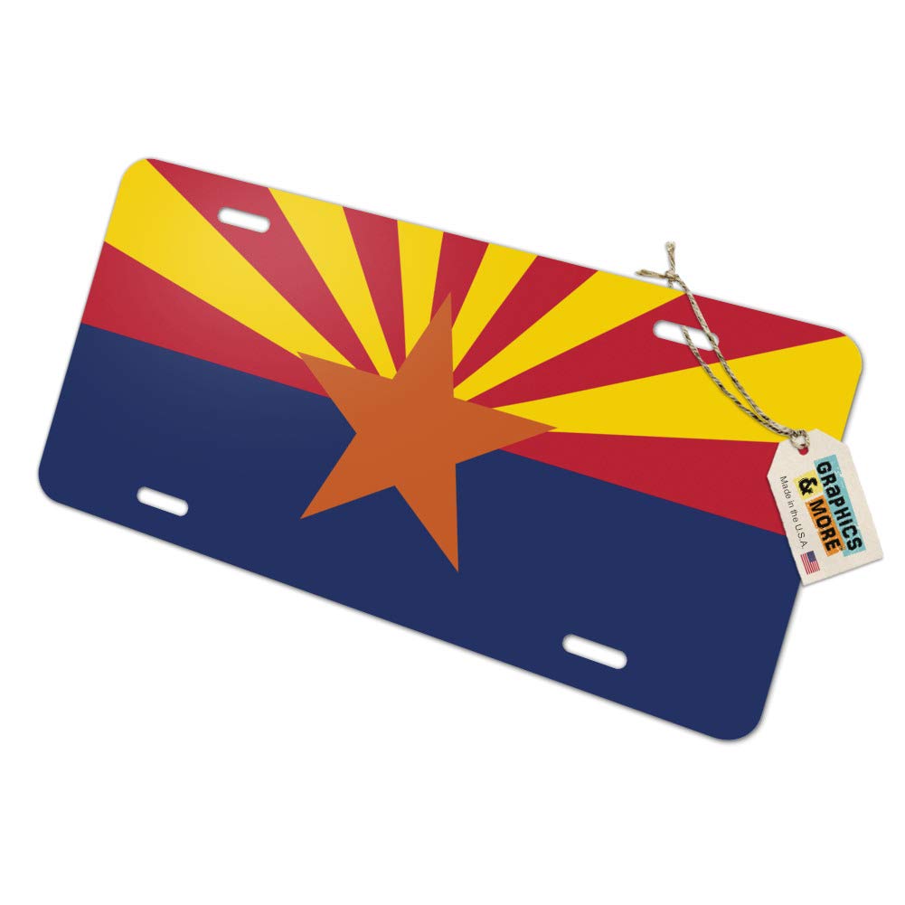 Arizona State Flag Novelty Metal Vanity License Plate - Custom Car Tag for Arizona Pride - Perfect for Cars, Trucks, Garages & Tailgating Decor