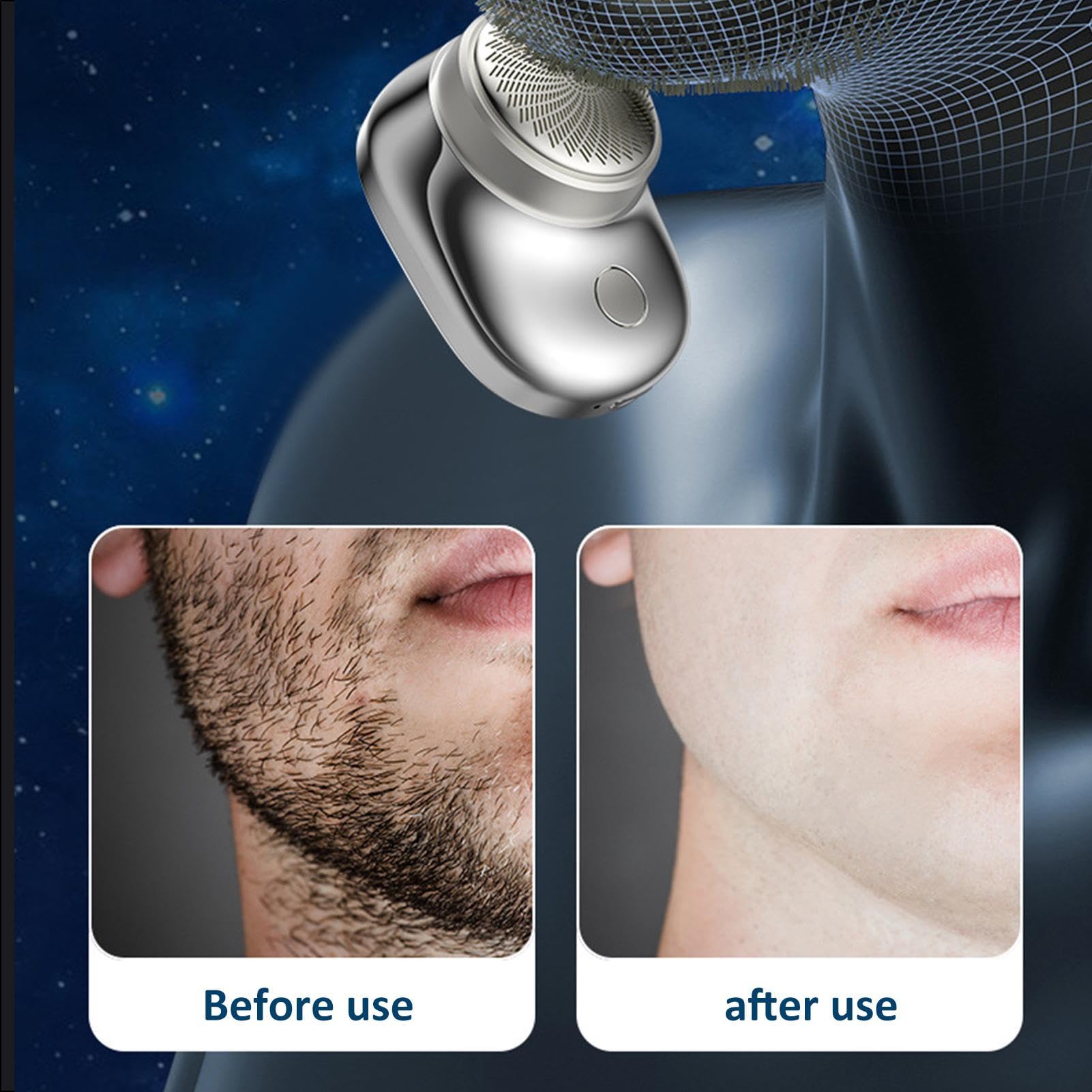Pocket Size Electric Shaver - Portable Precision Shaver for Men, Compact & Lightweight Travel Shaver, Silver Head Shaver for Dad & Boyfriend - Perfect for Business Trips, Gym Bags & On-the-Go Grooming