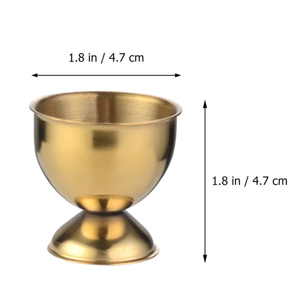 DOITOOL 4-Piece Golden Stainless Steel Egg Cup Holders - Elegant Metal Egg Stand Trays for Soft/Hard Boiled Eggs - Perfect Breakfast Kitchen Tool for Easter Brunch, Hotel Buffets & Family Dining
