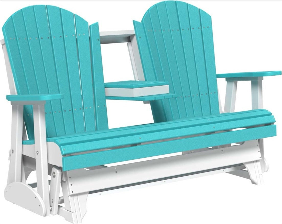 LuxCraft 5-Foot Premium Adirondack Glider Chair - Outdoor Patio Rocking Bench for Garden, Porch & Backyard Relaxation | Weather-Resistant & Comfortable Seating