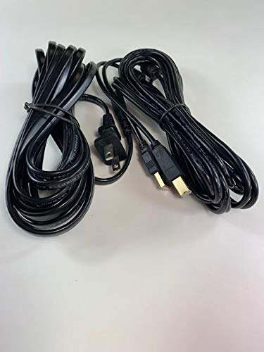 UL Listed OMNIHIL 15FT AC Power Cord with 15FT USB-B Cable for Canon PIXMA TS8320 Printer - Perfect for Home Office & Remote Printing Setup