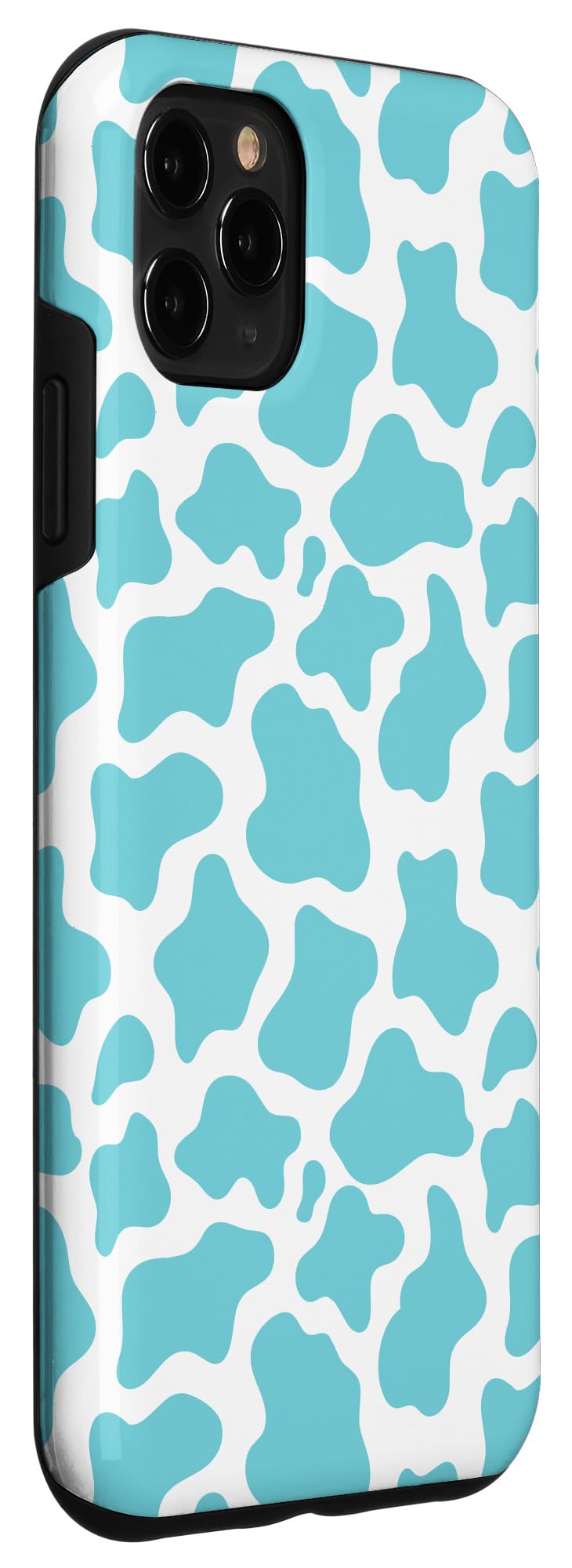 iPhone 11 Pro Max Case - Cute Cow Print Design in Teal & White | Durable Animal Phone Cover for Protection | Perfect for Farm Lovers, Country Style & Unique Fashion Accessories