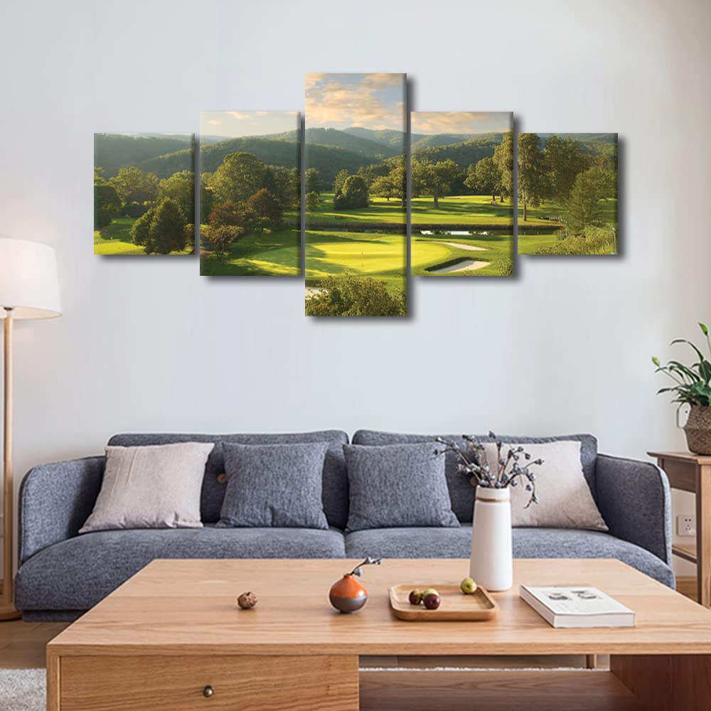 Greenbrier Old White Golf Course Wall Art - 5 Panels Canvas Print Framed Ready to Hang (50