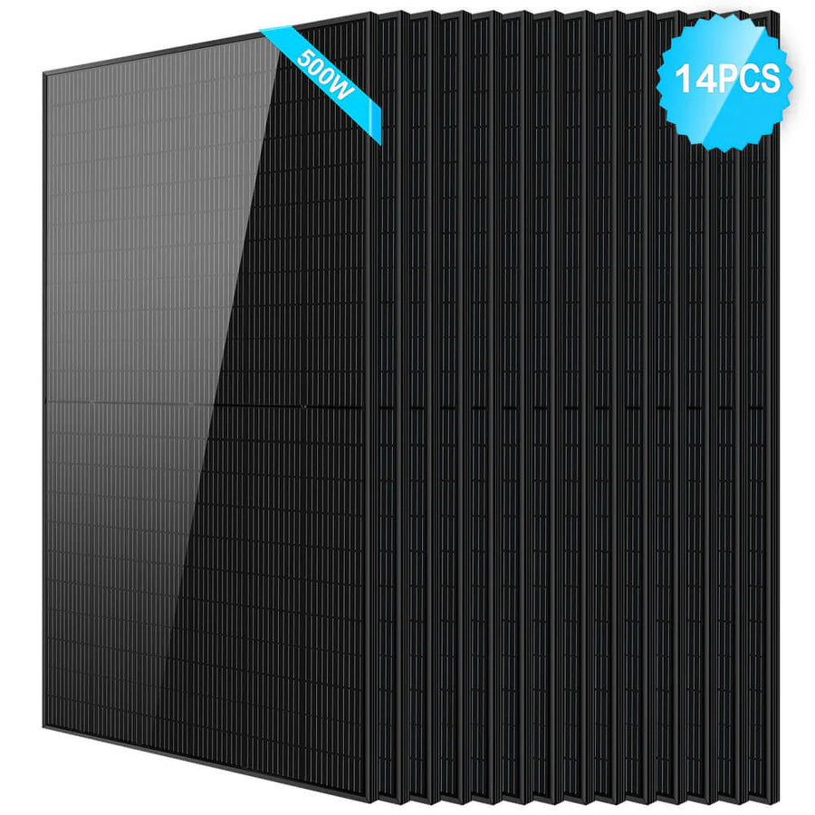 SunGoldPower 500W Monocrystalline Black PERC Solar Panel - High Efficiency Solar Panel for Home, RV, Boat & Off-Grid Power - Perfect for Residential, Camping and Emergency Backup Power