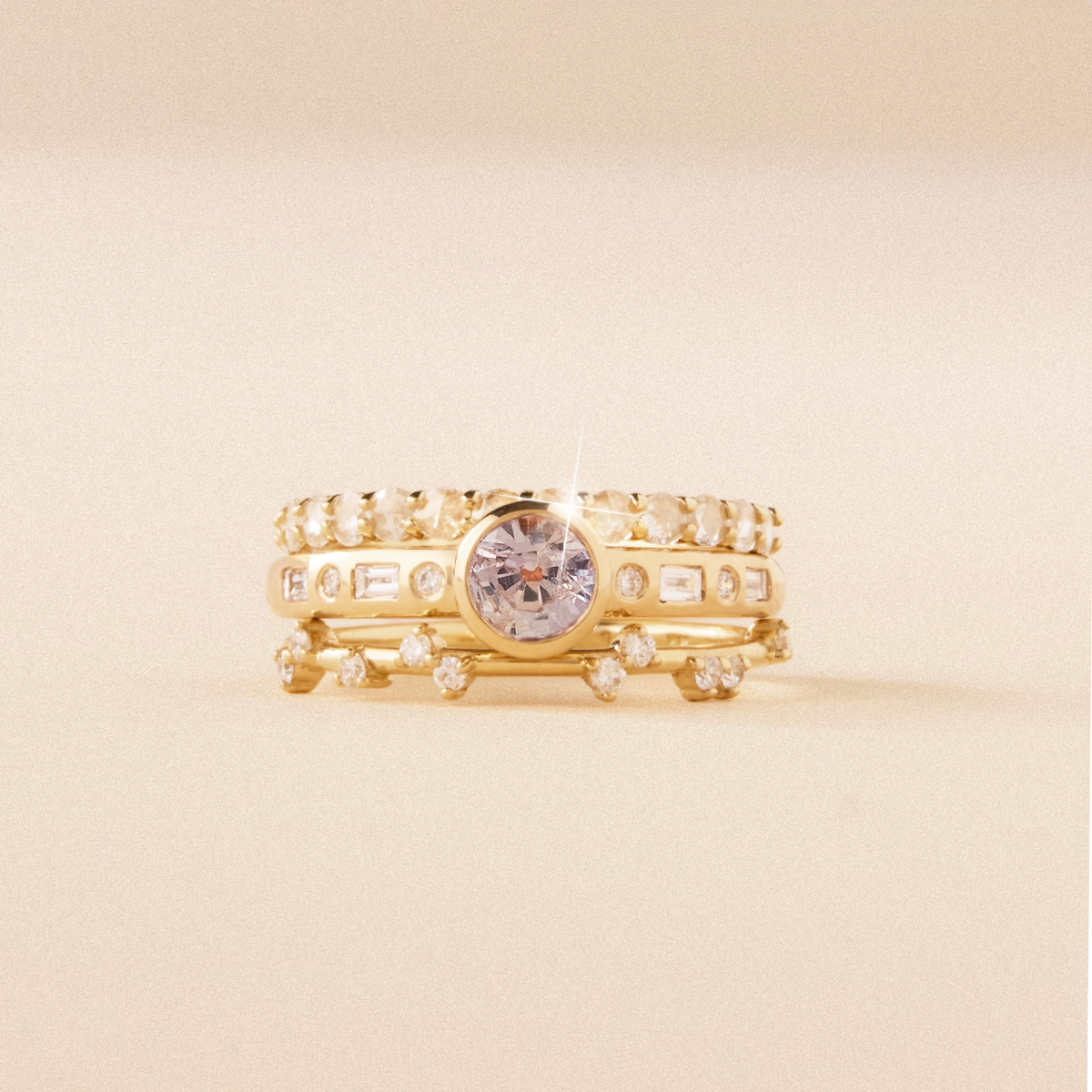 Unique 14K Yellow Gold Round Sapphire Ring – Handcrafted One-of-a-Kind Jewelry for Women | Perfect for Engagement, Anniversary & Special Occasion Gifts