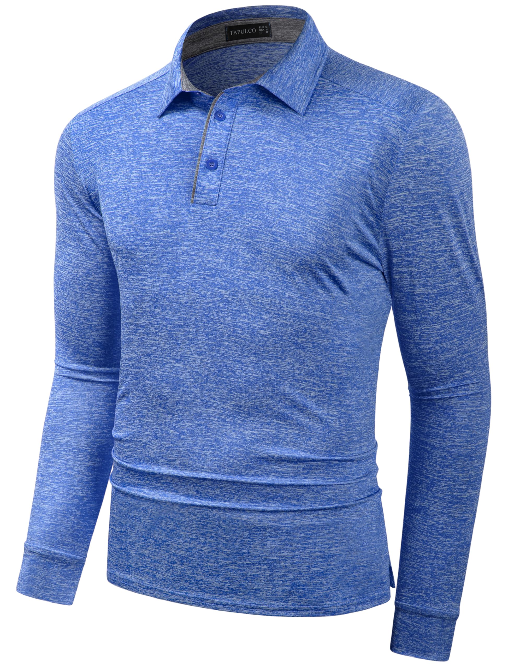 **Men's Quick Dry Golf Polo Shirt - Long Sleeve Breathable Athletic Performance Stretch Collared T-Shirt for Casual & Sports Wear | Perfect for Golf, Tennis & Outdoor Activities**