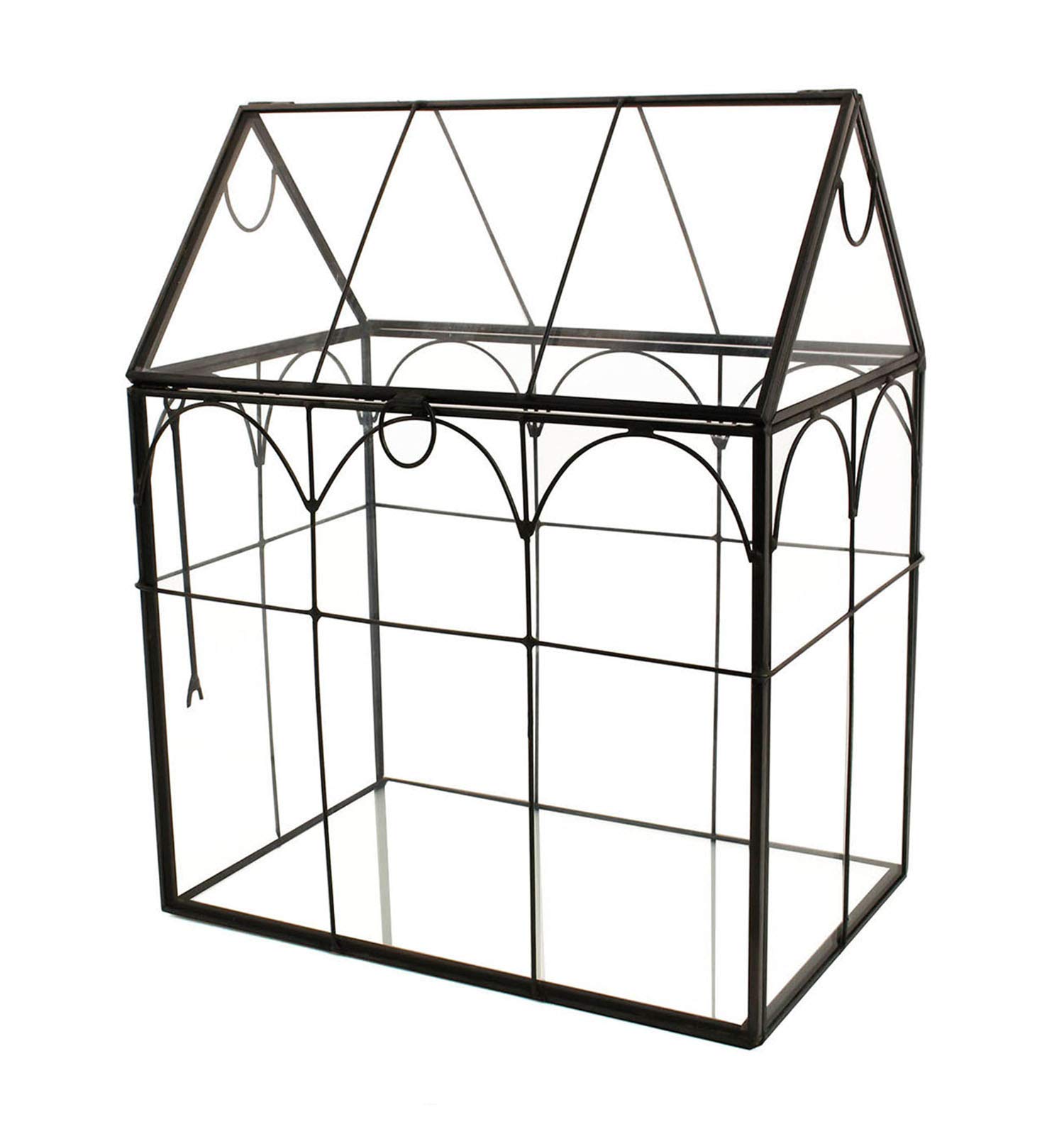 Glass Geometric Plant Terrarium for Succulents & Air Plants - Modern Home, Office & Garden Decor (Black) | Perfect for Indoor Plant Display, Wedding Centerpieces & Gift Ideas