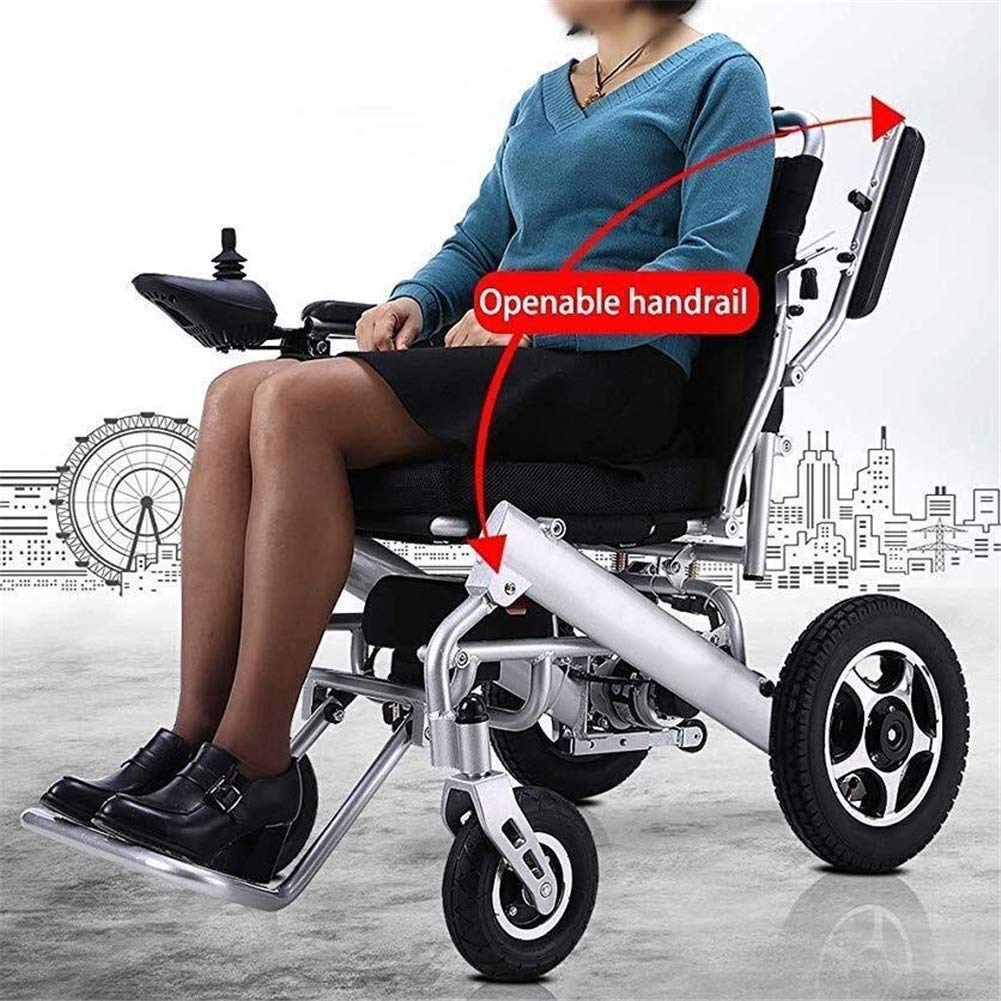 Lightweight Foldable Electric Wheelchair for Adults - Portable Mobility Scooter for Elderly & Disabled - Indoor & Outdoor Use for Shopping, Travel & Daily Activities