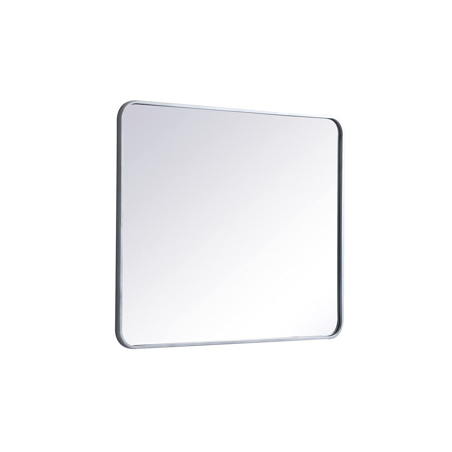 Silver 30x36 Rectangular Metal Mirror - Elegant Decor for Living Room & Bedroom