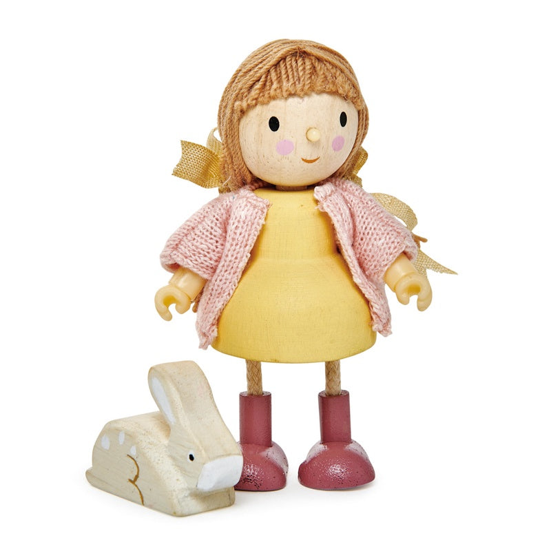 Amy Goodwood Doll with Flexible Limbs & Her Rabbit - Realistic Poseable Doll for Kids, Perfect for Pretend Play, Tea Parties & Bedtime Companions
