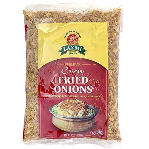 Laxmi Fried Onions - Pack of 4 (400g) | Crispy Topping for Salads, Soups, Biryani & Indian Dishes | Premium Quality | Gluten-Free