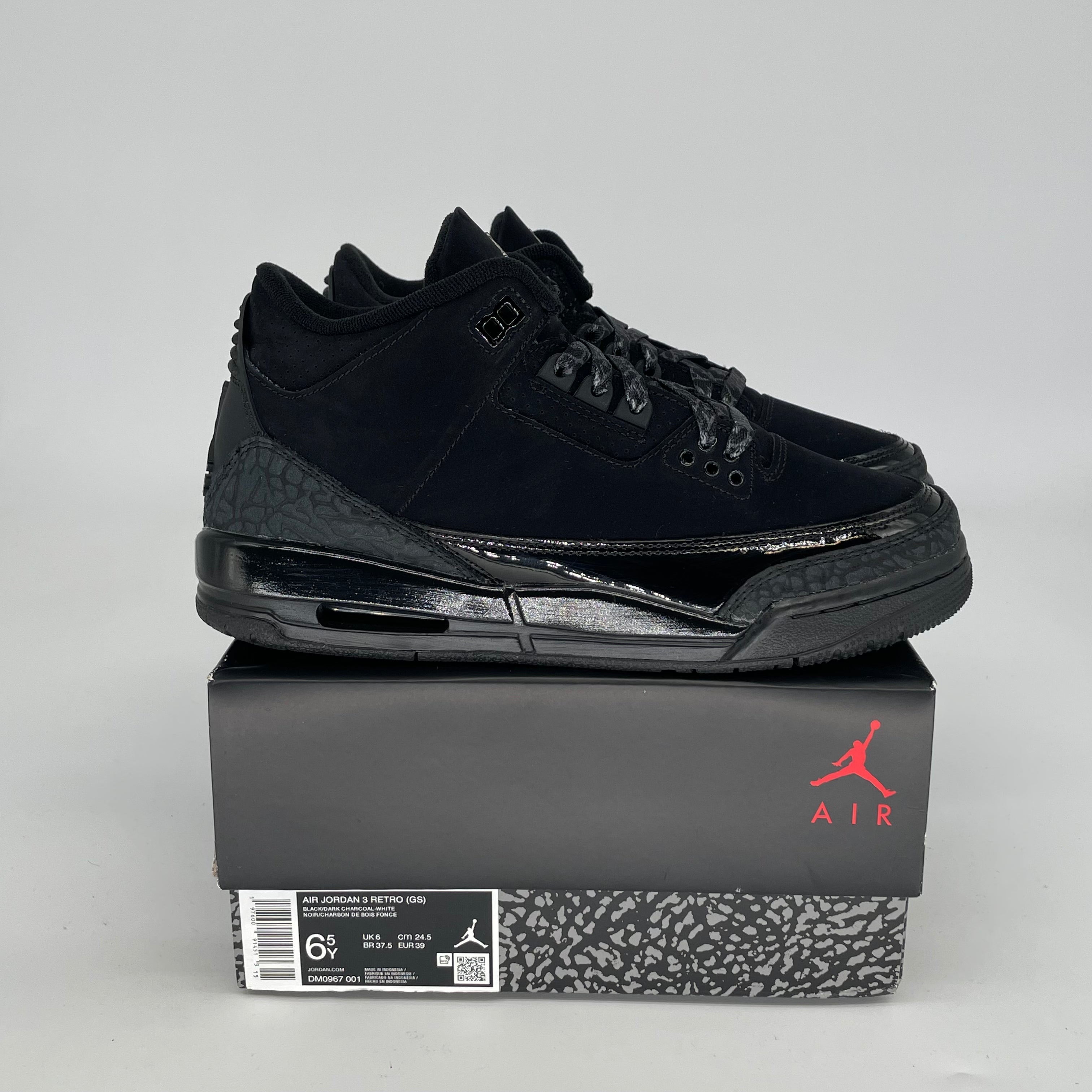 Original Air Jordan 3 Retro 'Black Cat' Men's Basketball Shoes - Size 6.5/8W (DM0967-001) - Perfect for Streetwear, Sneaker Collecting & Casual Fashion