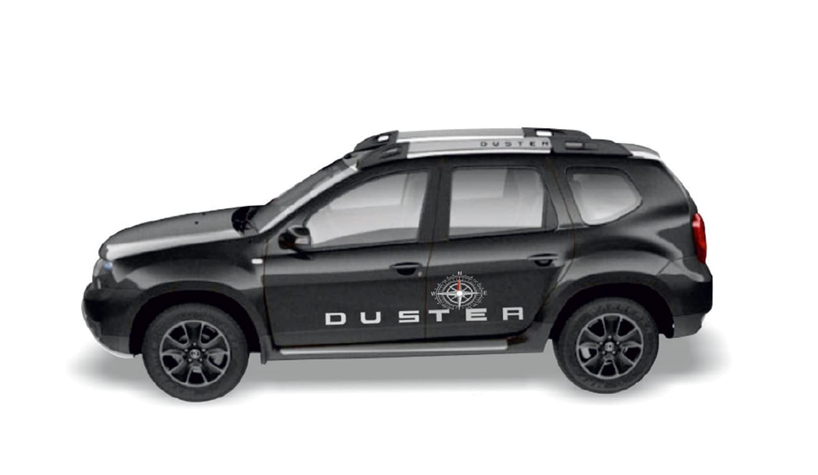 3D Black Car Decal Sticker - AUTODECALS Duster for Exterior (19x193cm) | Car Accessories Upgrade